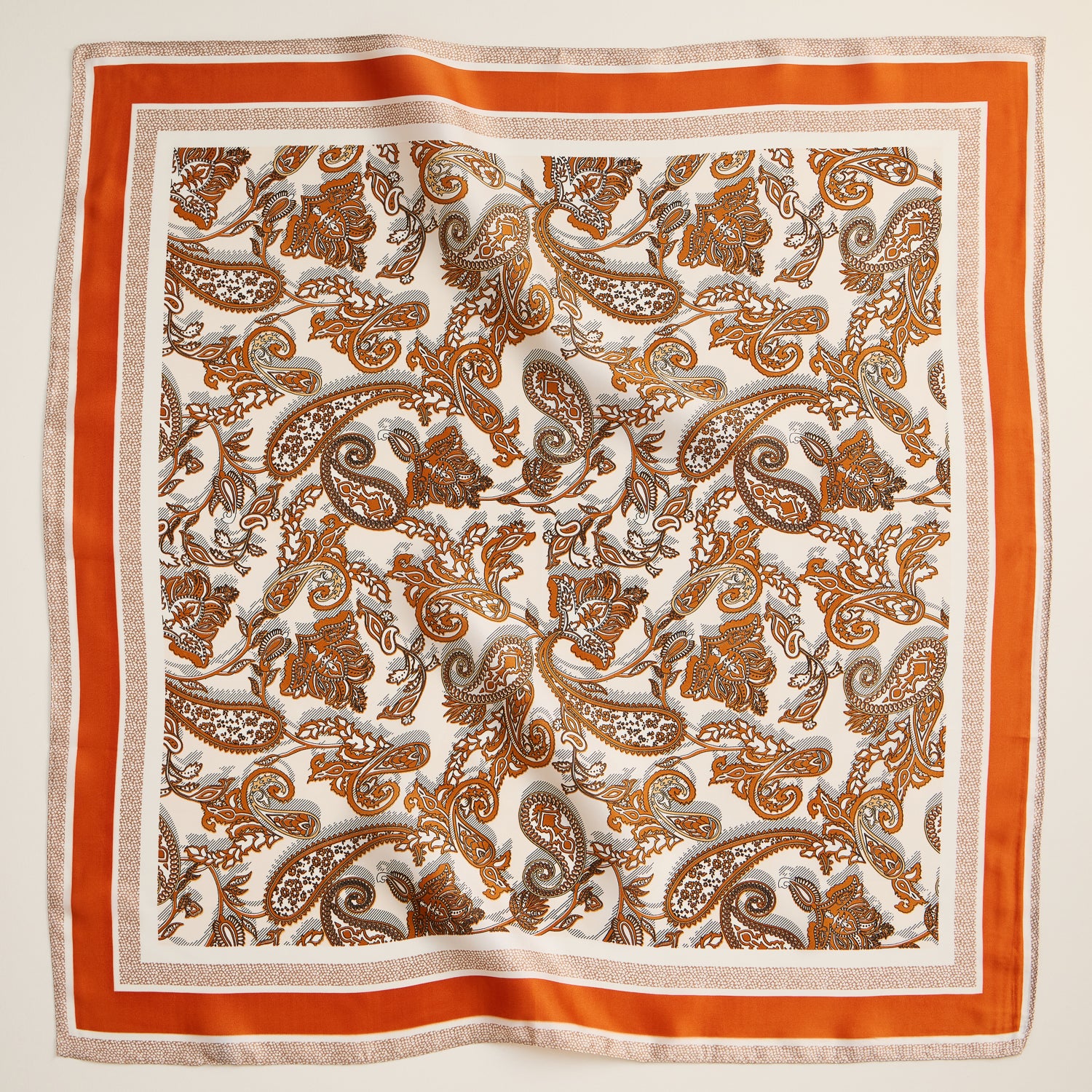 Retro Paisley Square Scarf – Classic Silk-Feel Accessory with Timeless Style