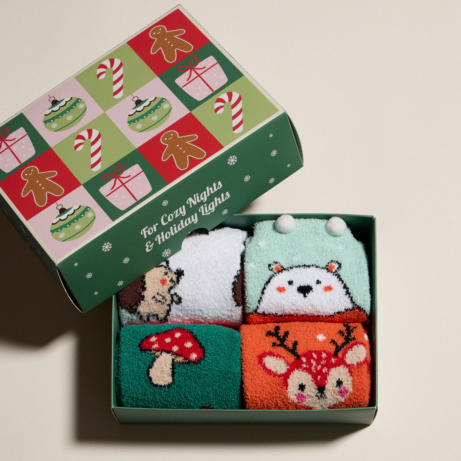 Holiday Animal Cozy Socks Gift Box Set