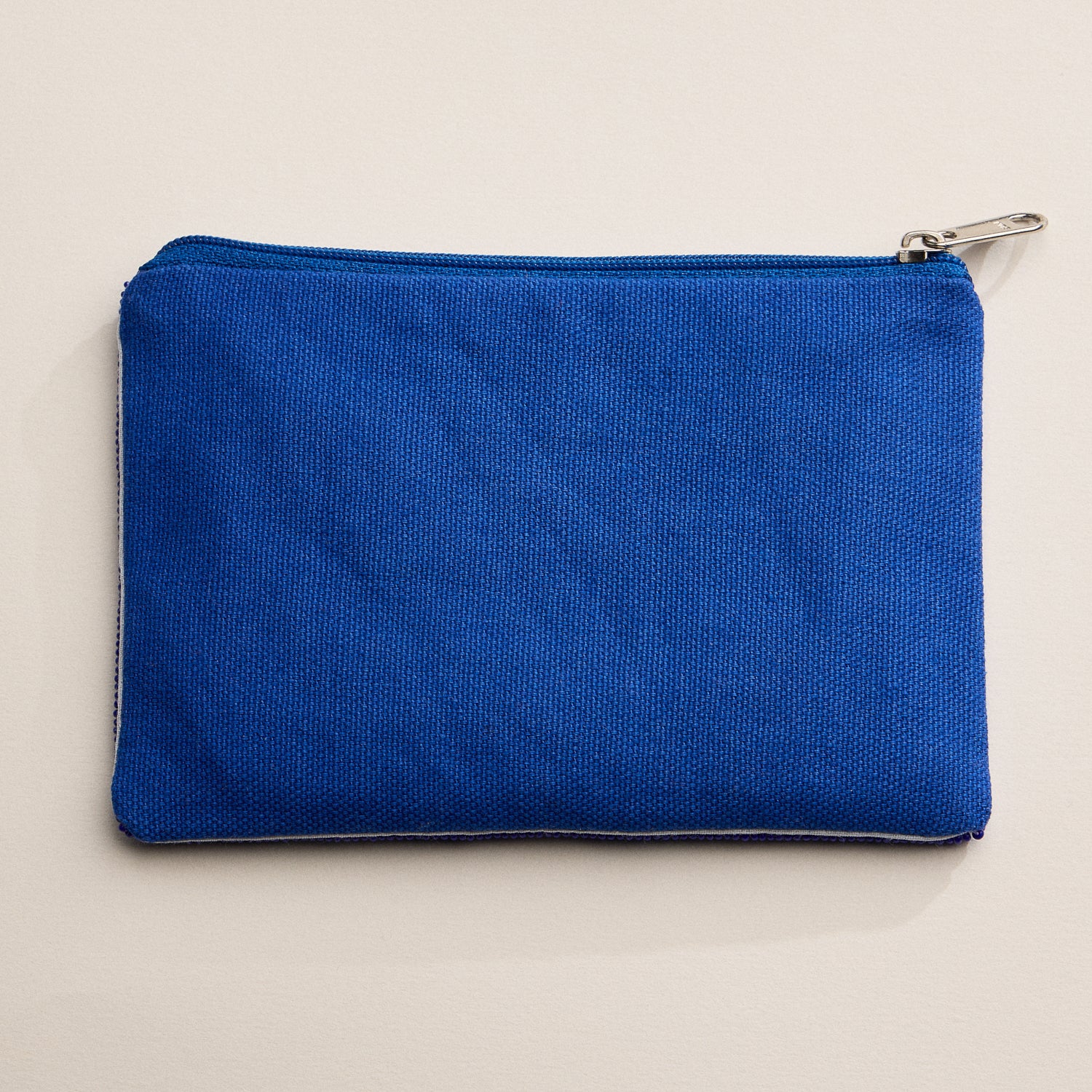 Hand-Beaded Blue Mosaic Pattern Zipper Pouch
