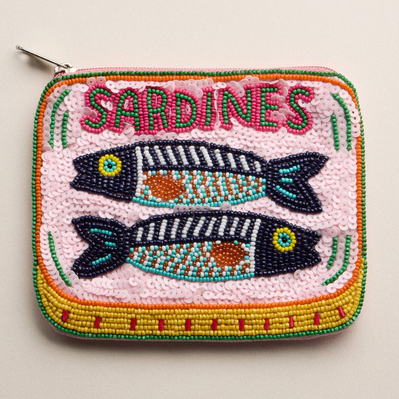 Beaded Sealife Coin Purse Collection | Coastal Shell Zip Pouch