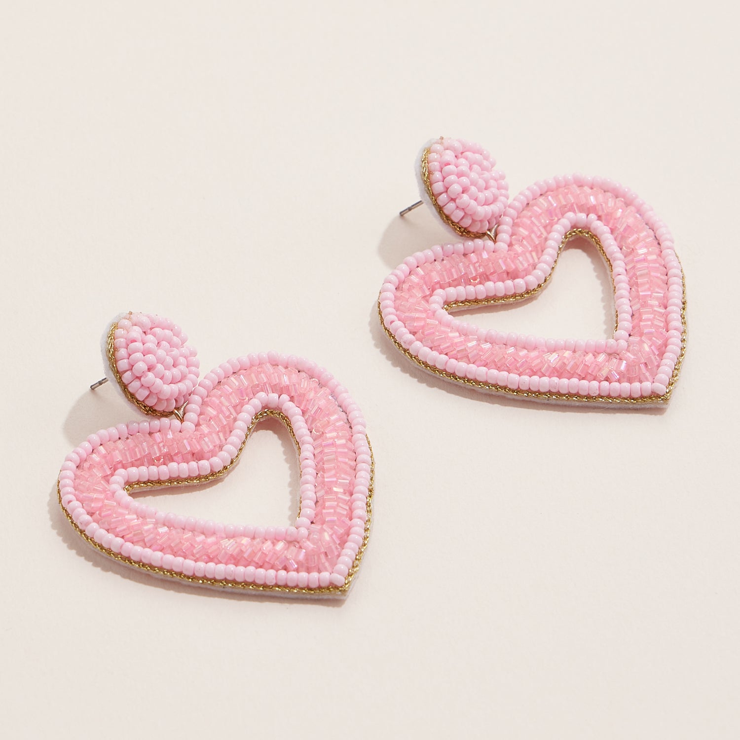 Vibrant Heart Beaded Statement Earrings