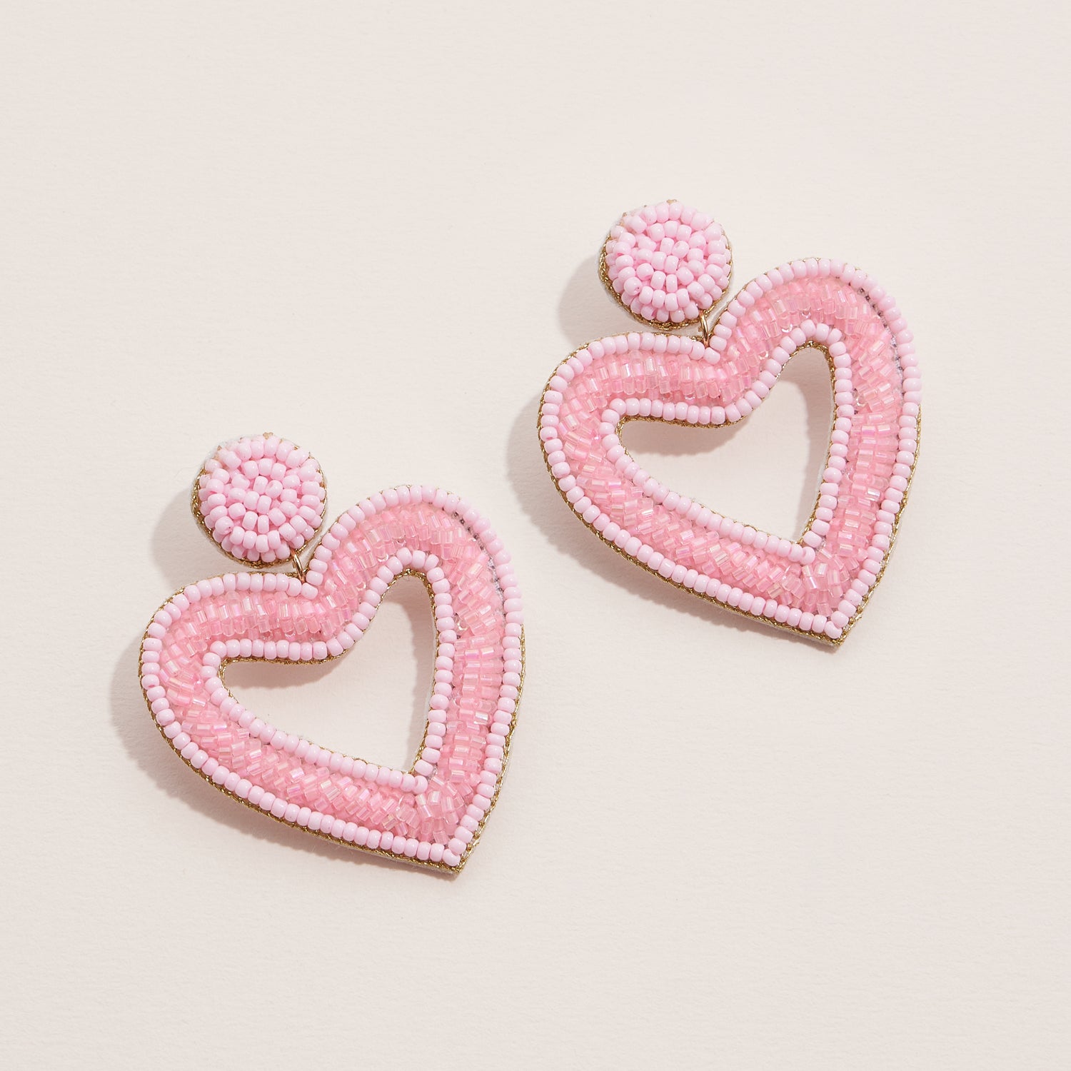 Vibrant Heart Beaded Statement Earrings