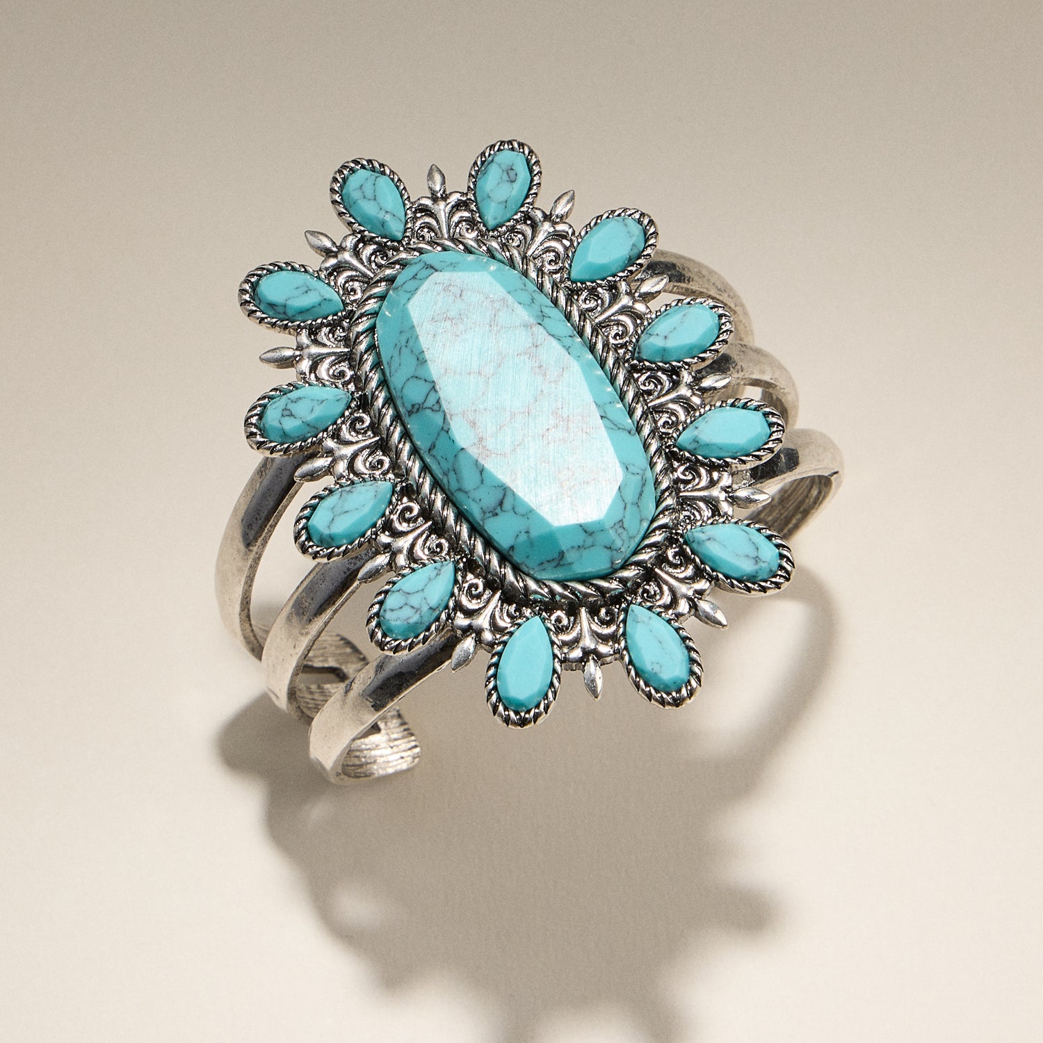 Antique-Inspired Turquoise Cuff Bracelet