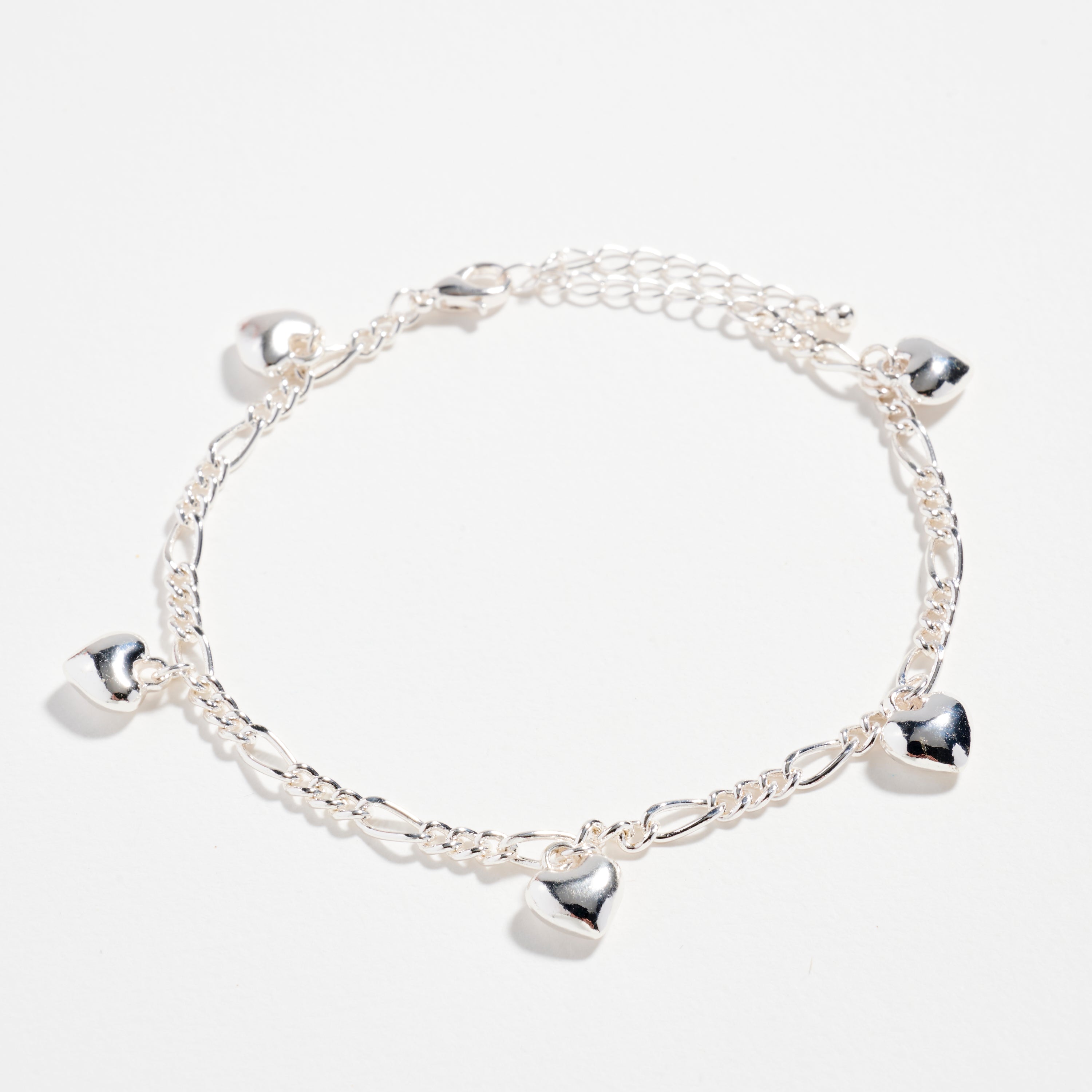 Gold Dipped Layered Heart Charm and Beaded Chain Bracelet Set – Toggle and Link Chain Design