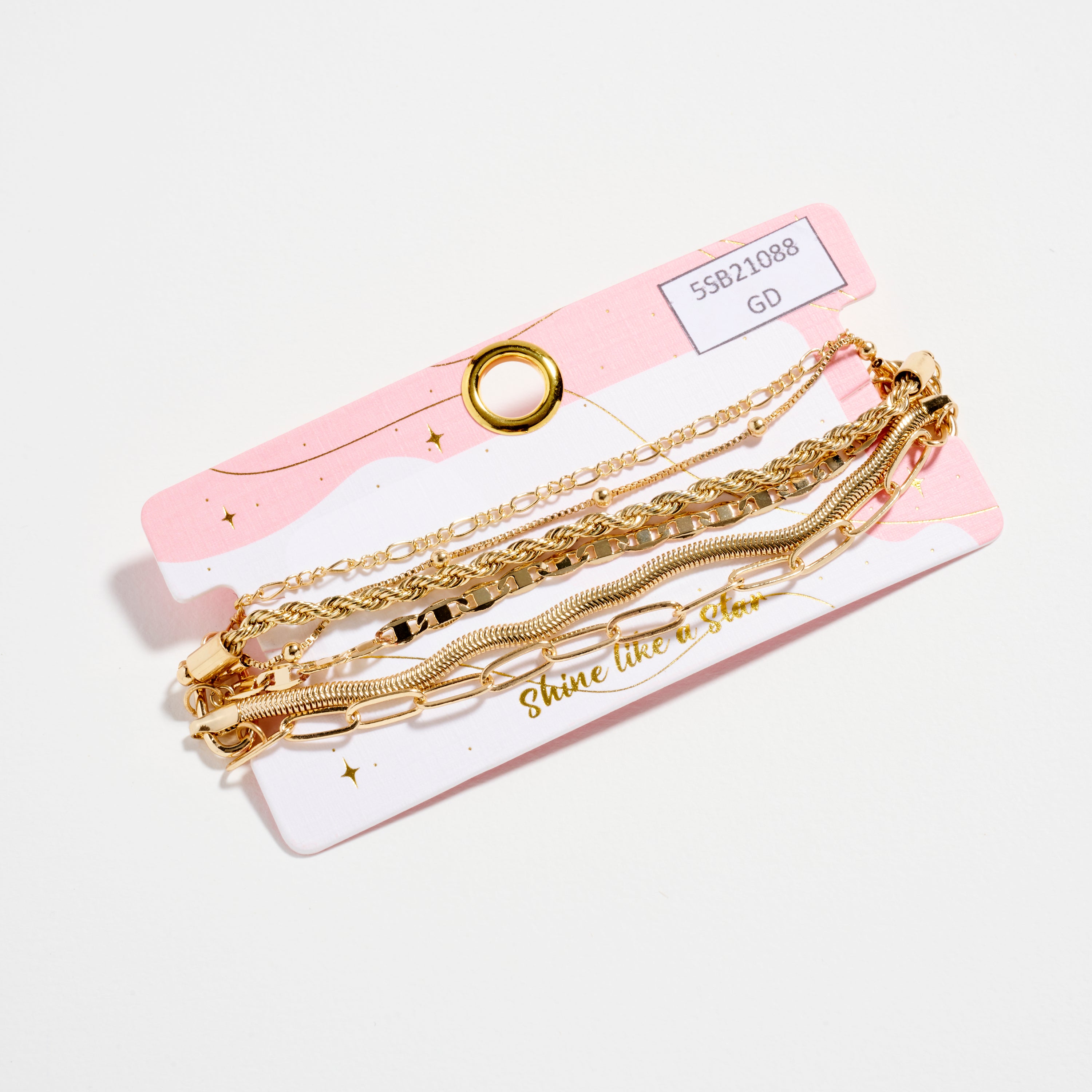 Multi-Layer Chain Bracelet Set – Adjustable Mixed Chain Styles