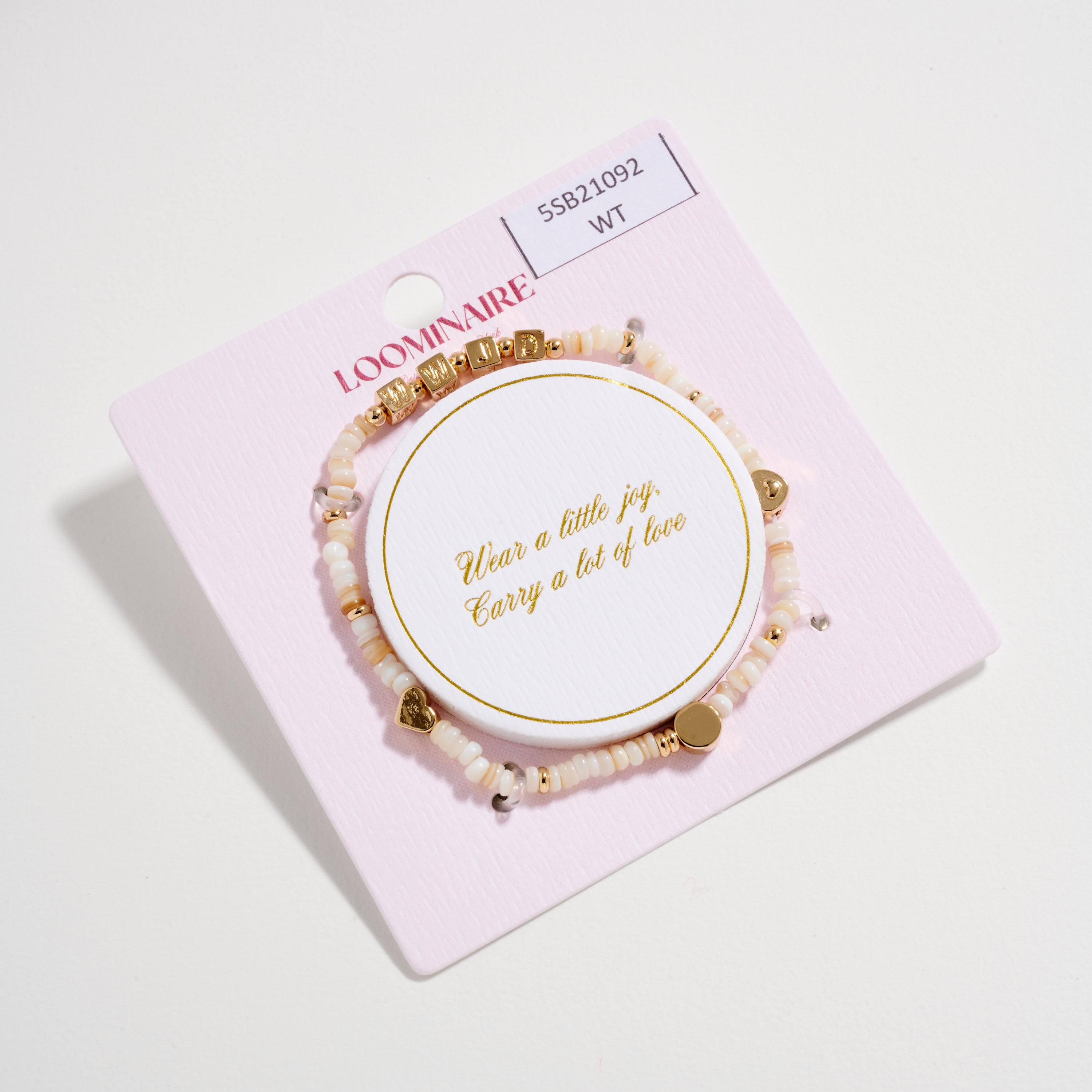 Beaded Stretch Bracelet with Gold Accents