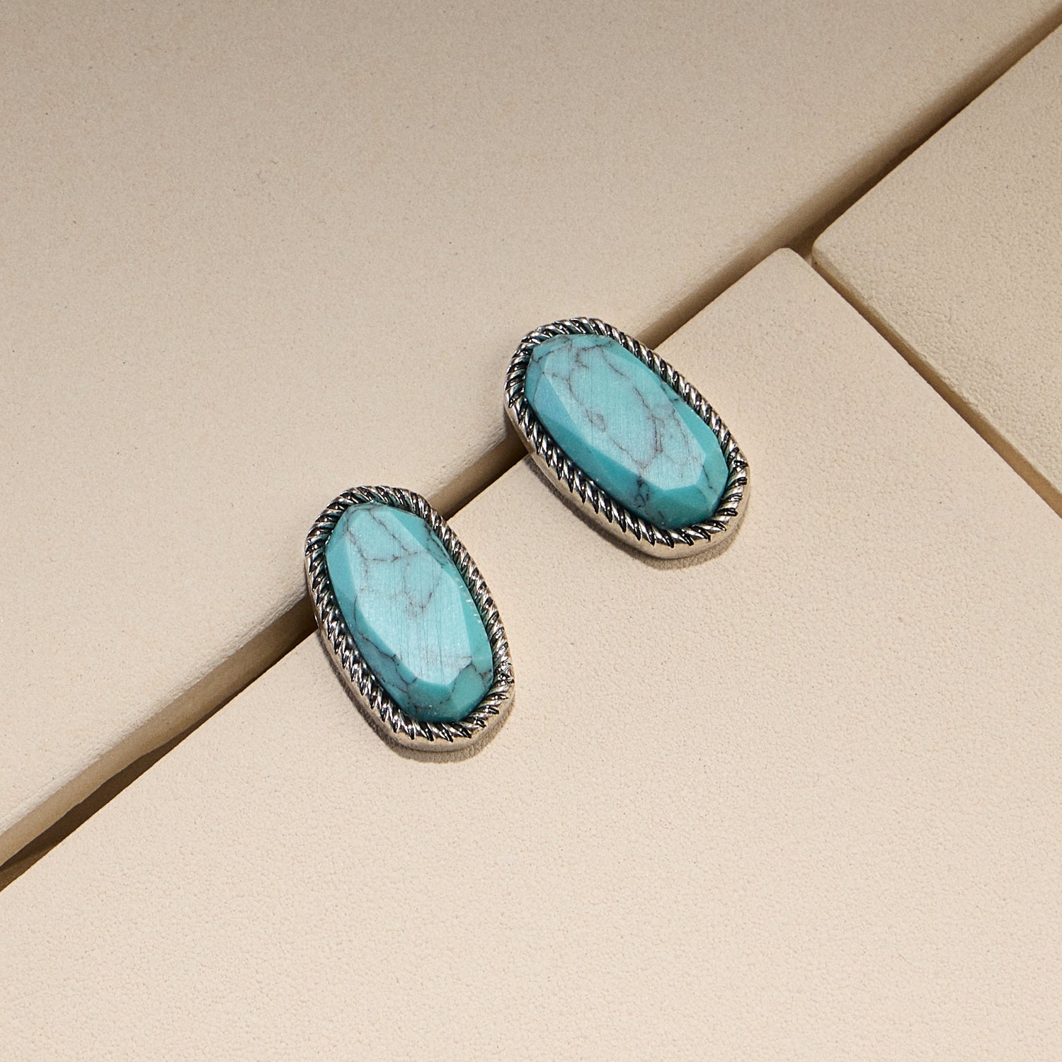 Turquoise Oval Stud Earrings