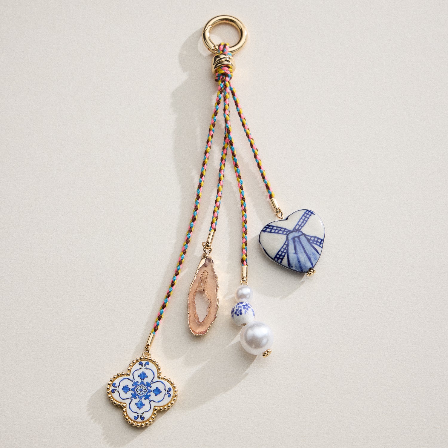ceramic charm keychain