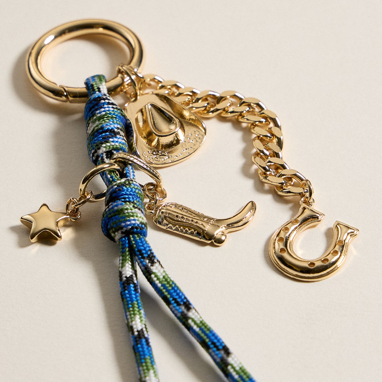 Western Charm Keychain with Enamel Accents