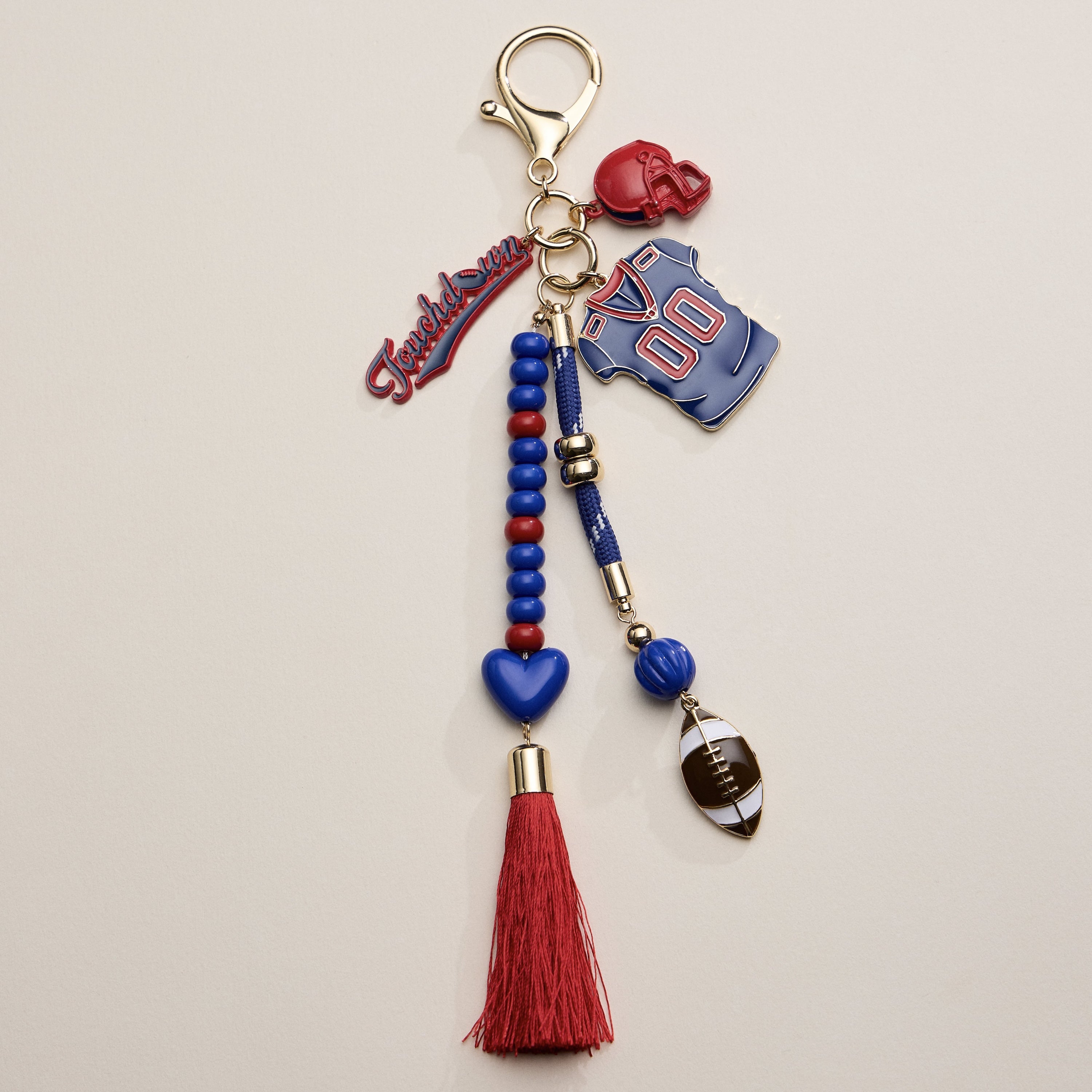 NFL Team Keychain – Football Jersey, Helmet, Touchdown Charm & Tassel Bag Accessory