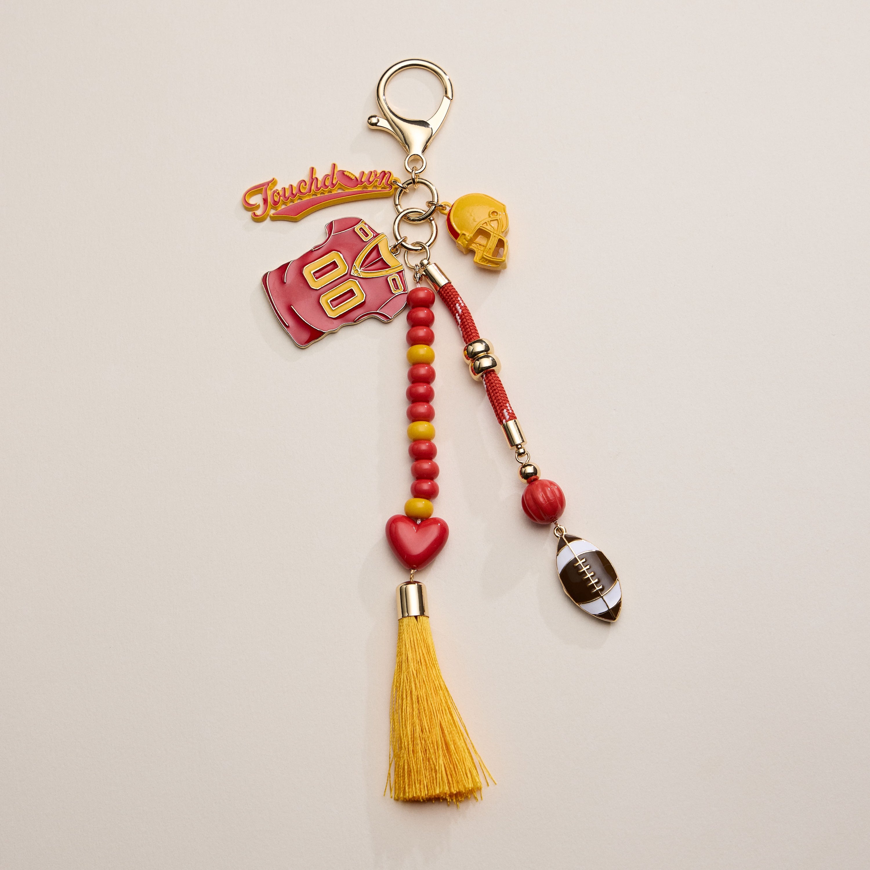 NFL Team Keychain – Football Jersey, Helmet, Touchdown Charm & Tassel Bag Accessory