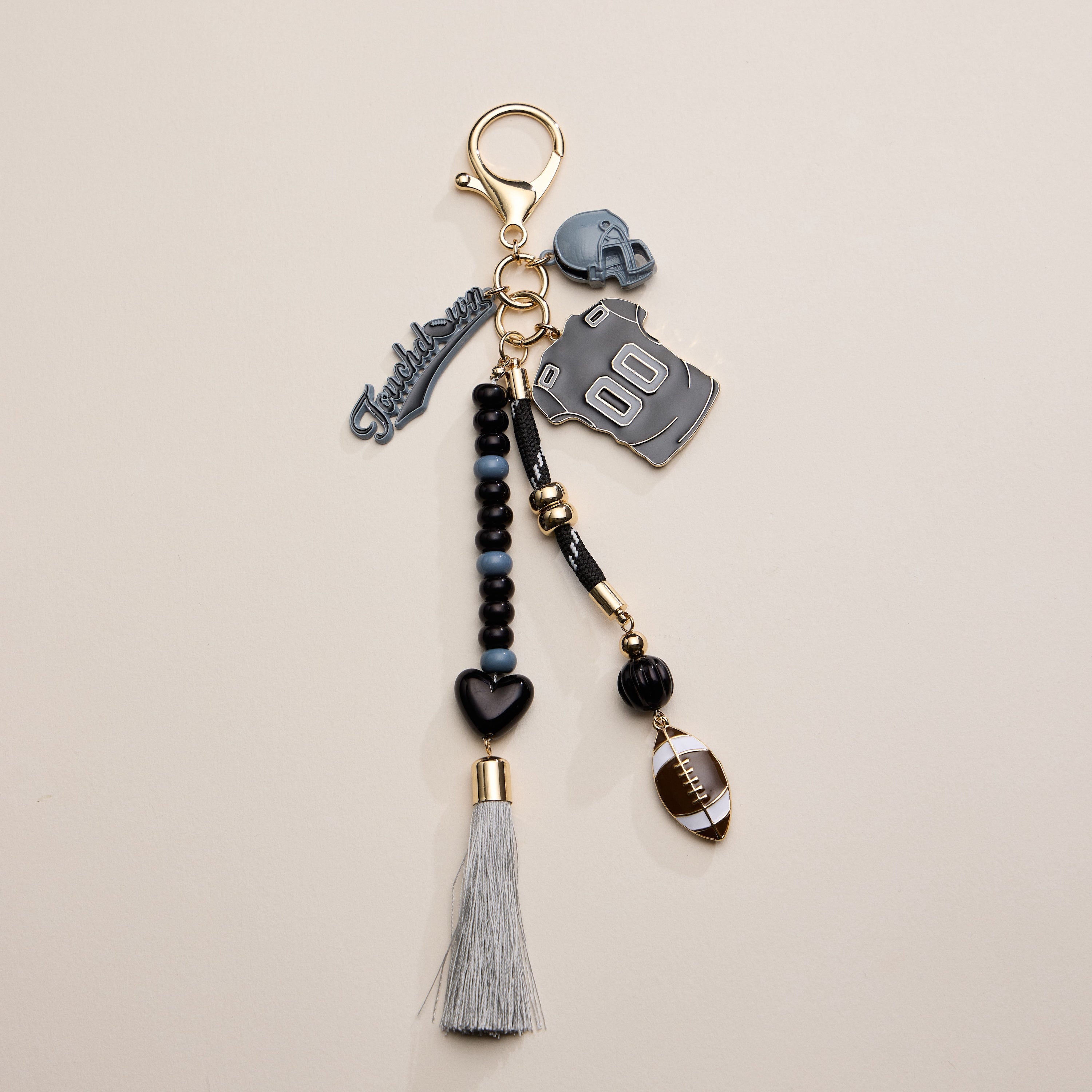 NFL Team Keychain – Football Jersey, Helmet, Touchdown Charm & Tassel Bag Accessory