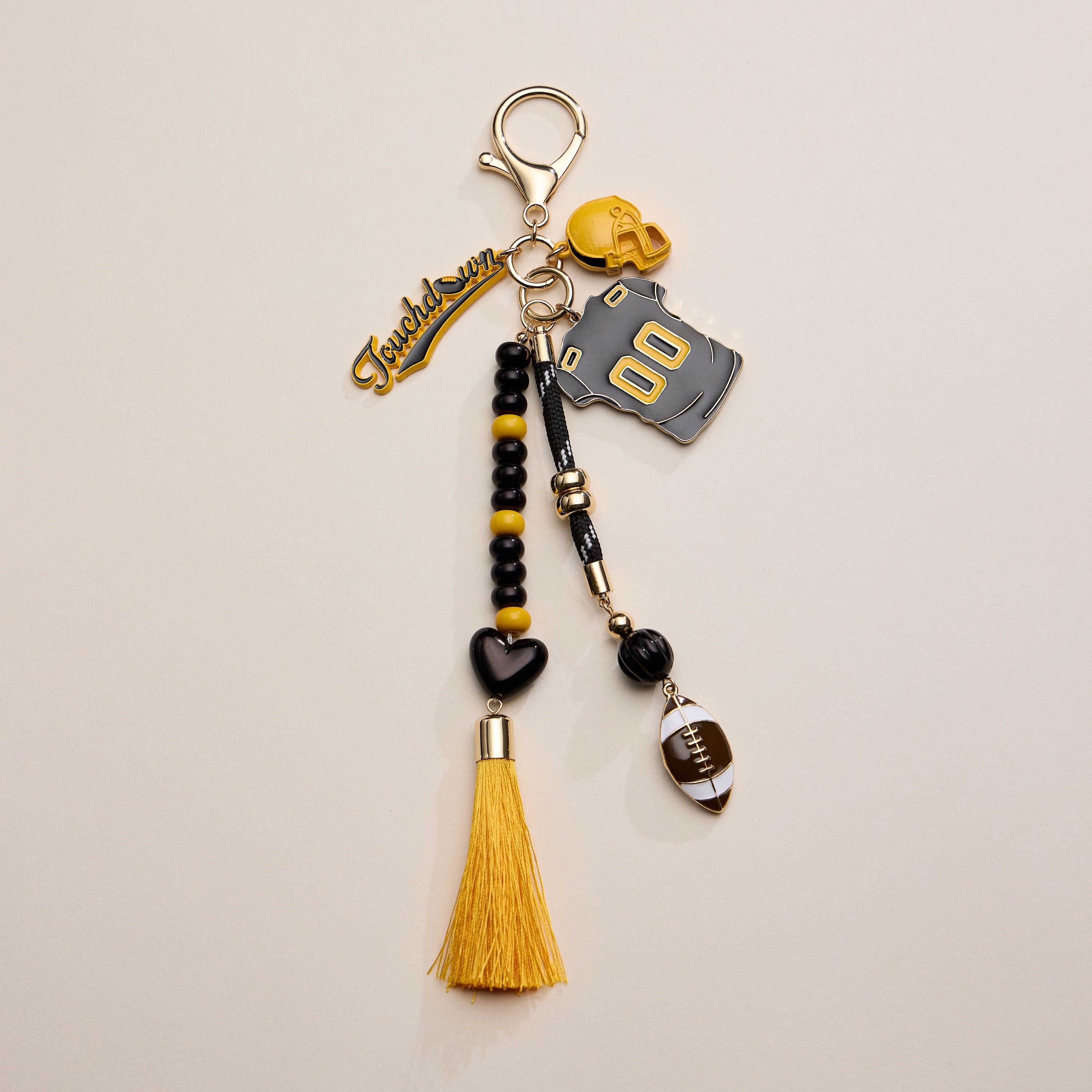 NFL Team Keychain – Football Jersey, Helmet, Touchdown Charm & Tassel Bag Accessory