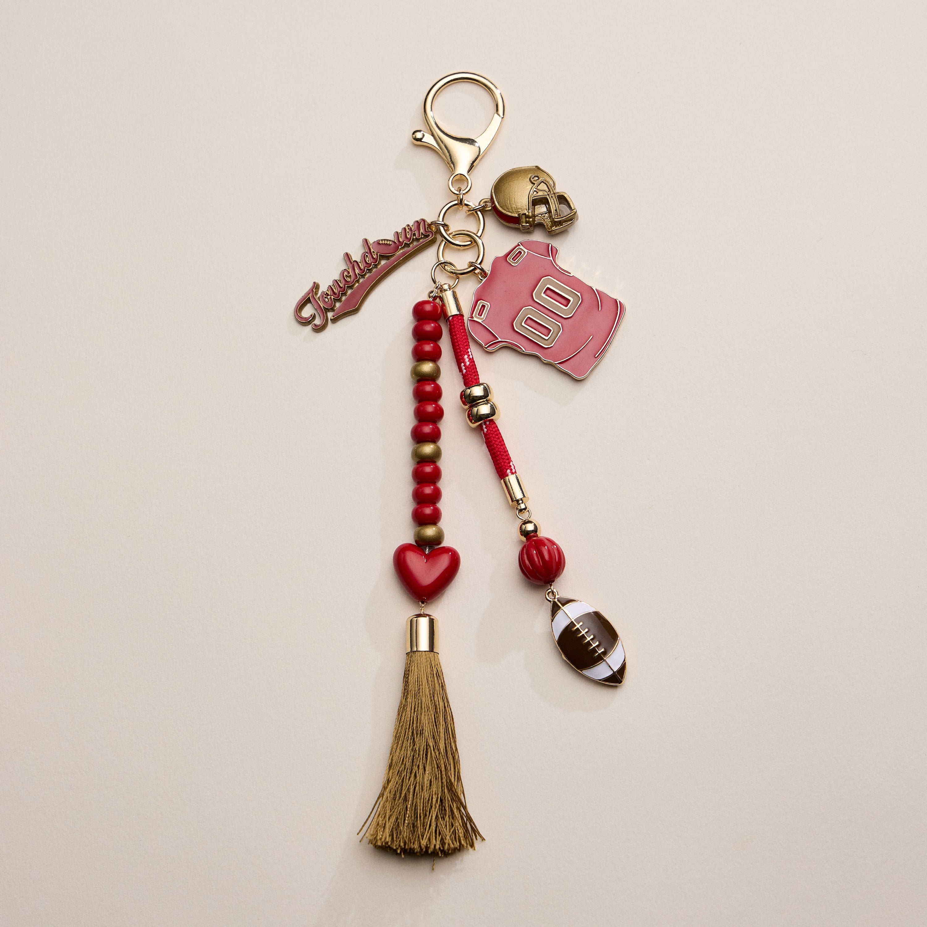 NFL Team Keychain – Football Jersey, Helmet, Touchdown Charm & Tassel Bag Accessory