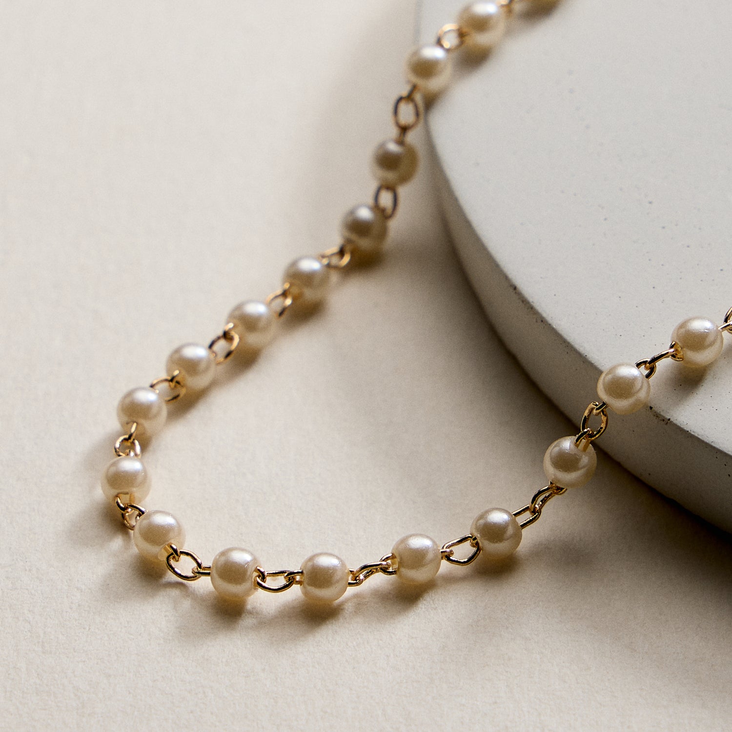 Gold Filled Pearl Chain Bracelet