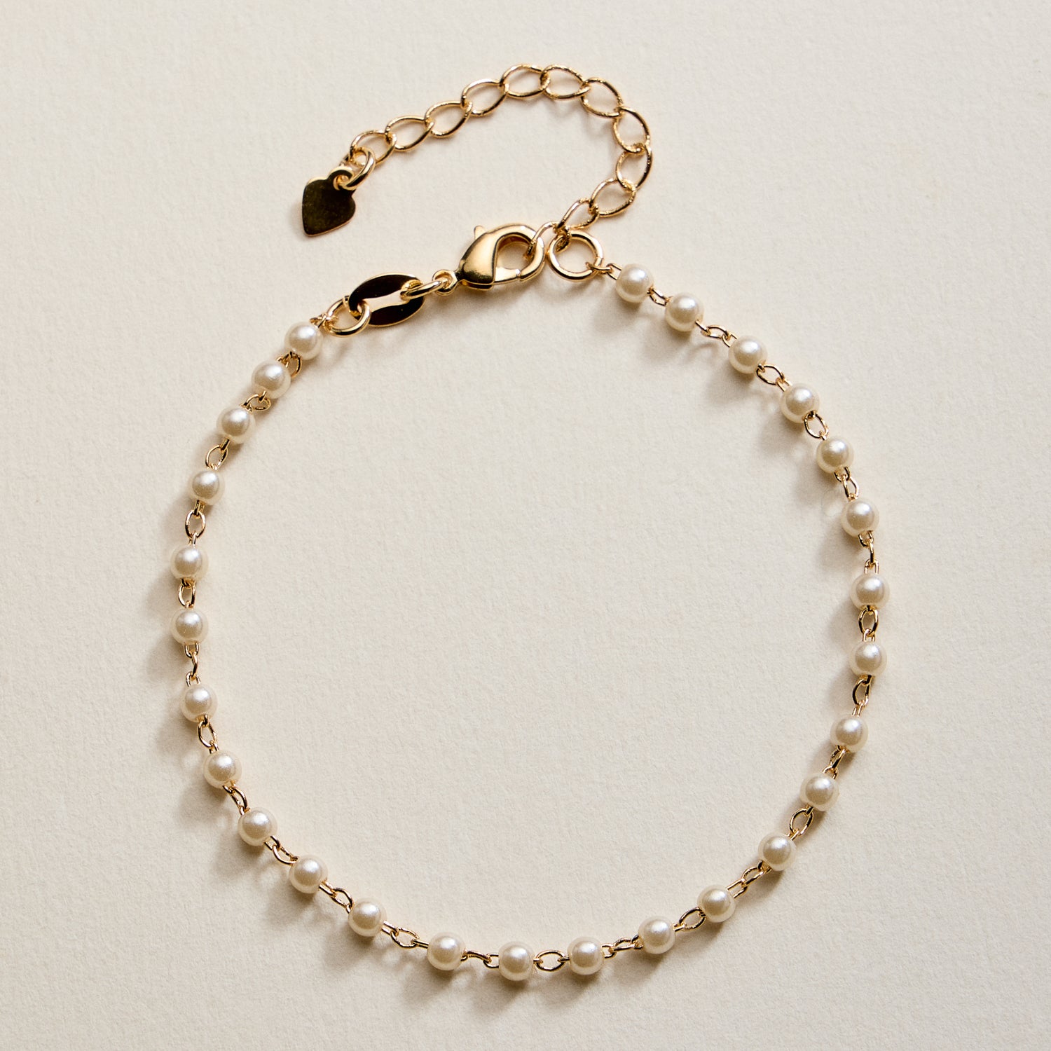 Gold Filled Pearl Chain Bracelet