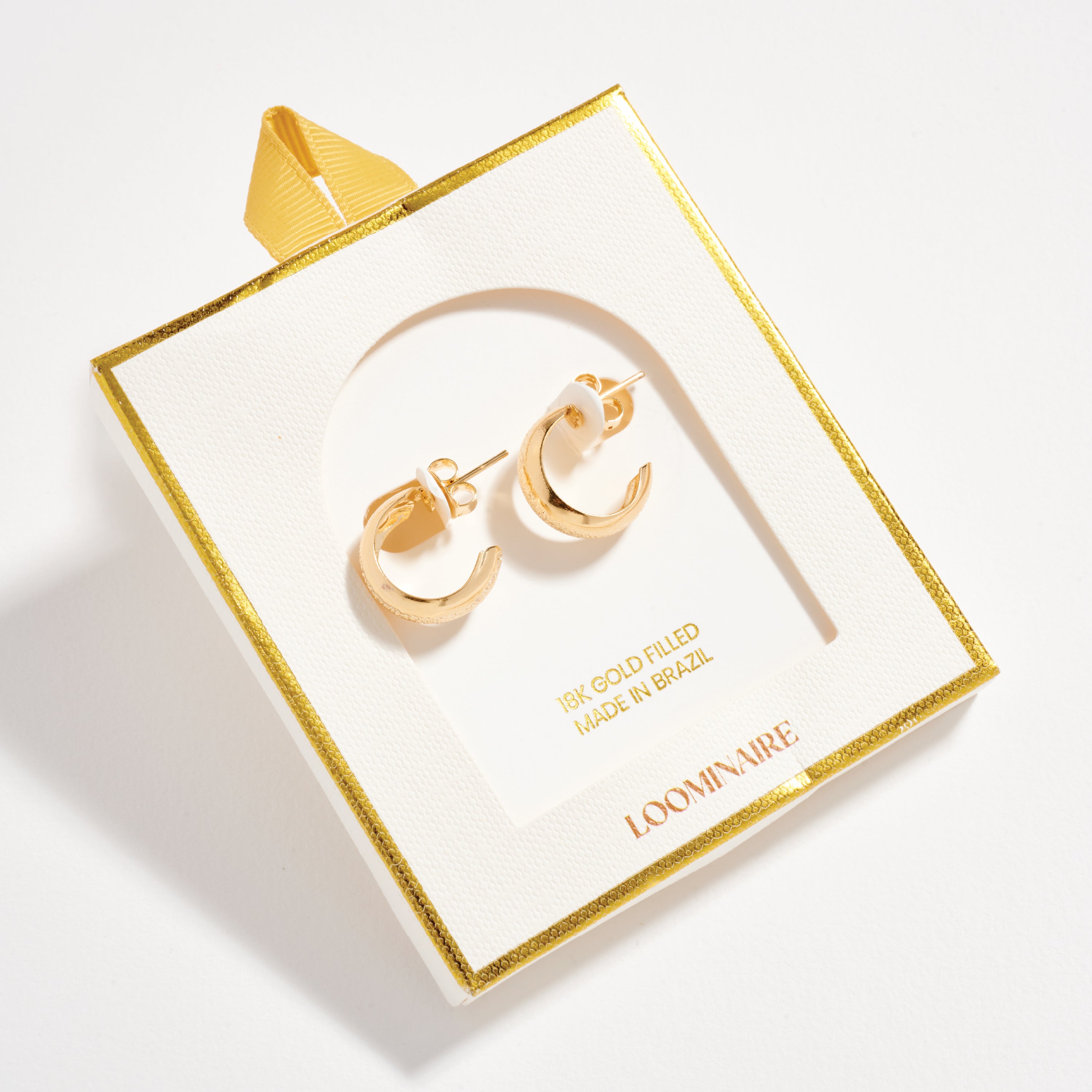 Gold Filled Textured Hoop Earrings – Small Chunky Hoops