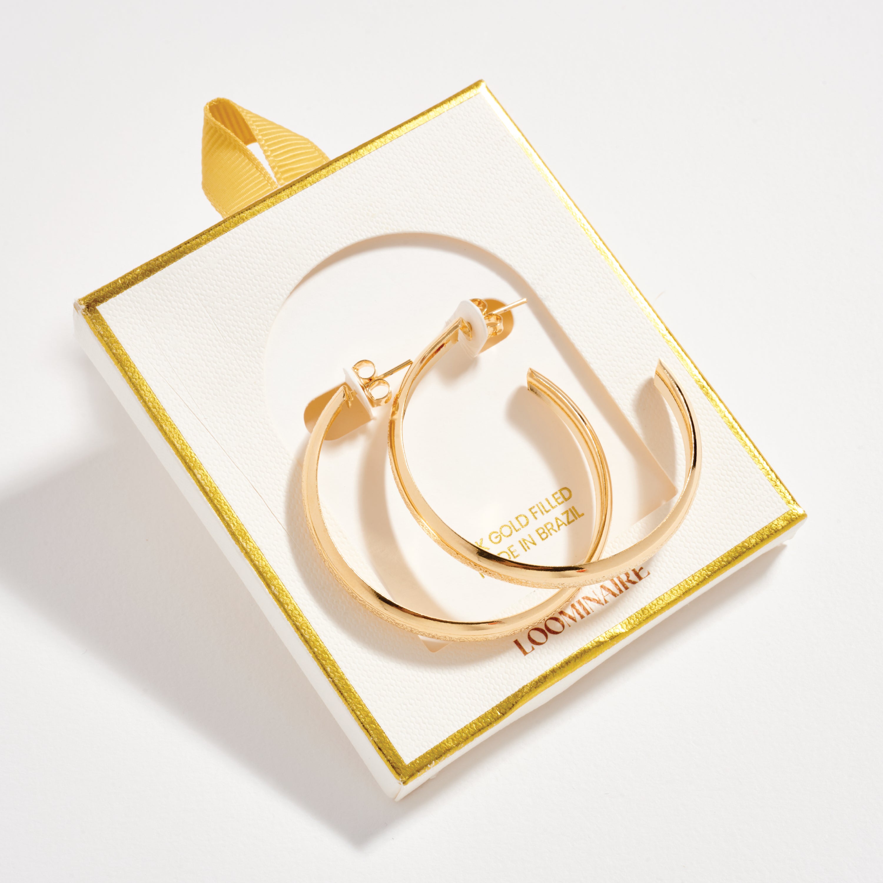 Gold Filled Textured Hoop Earrings – Sleek Open Hoops