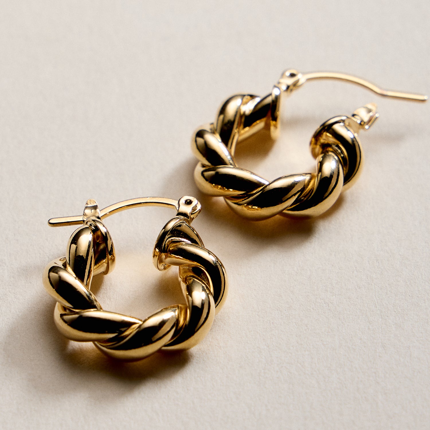 Gold Filled Braided Hoop Earrings
