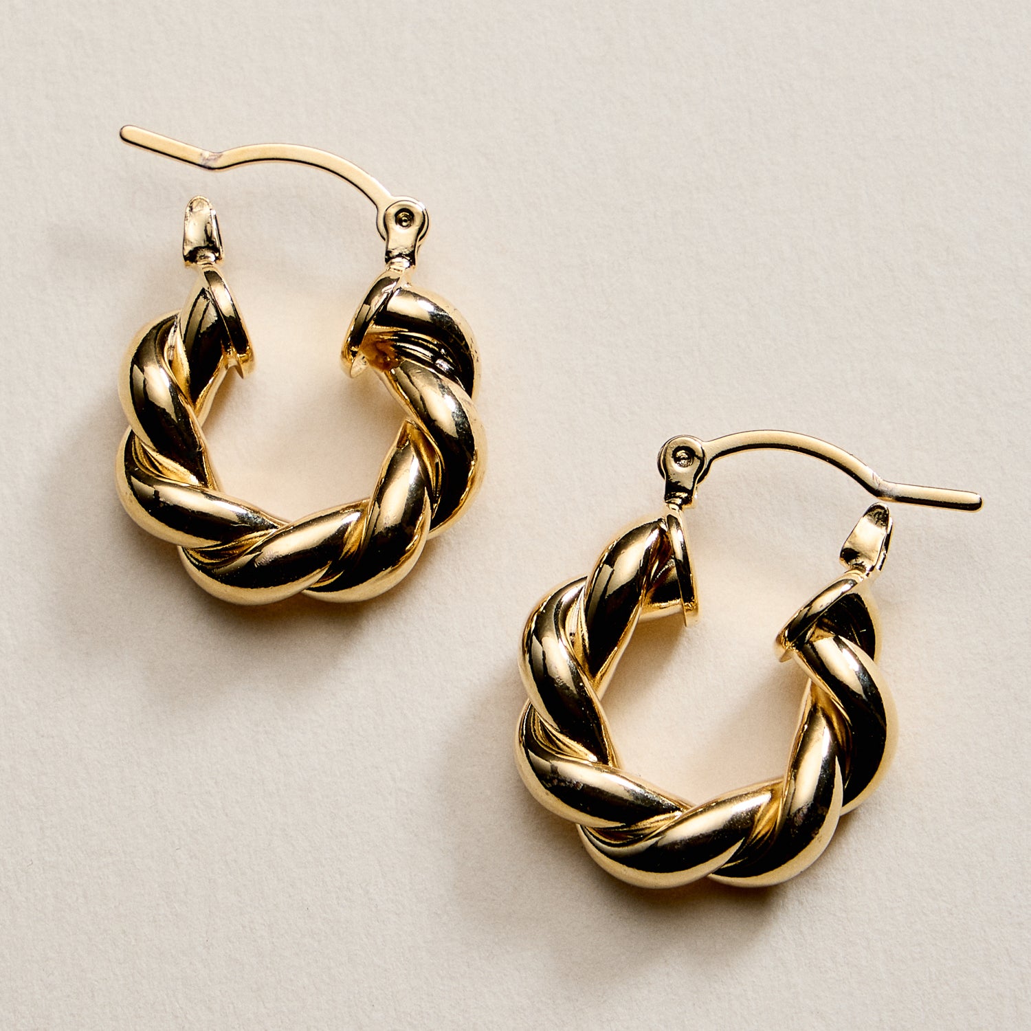 Gold Filled Braided Hoop Earrings