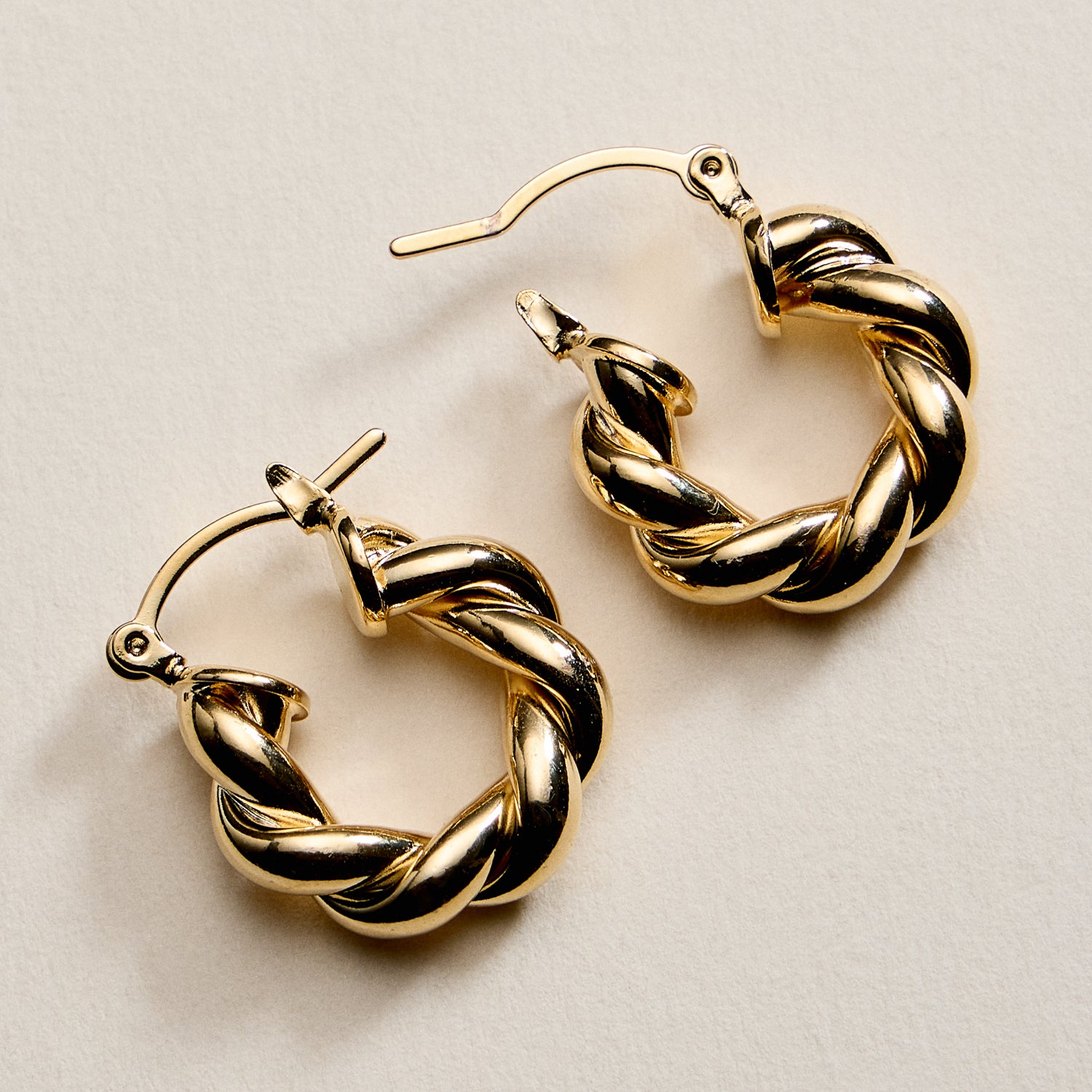 Gold Filled Braided Hoop Earrings