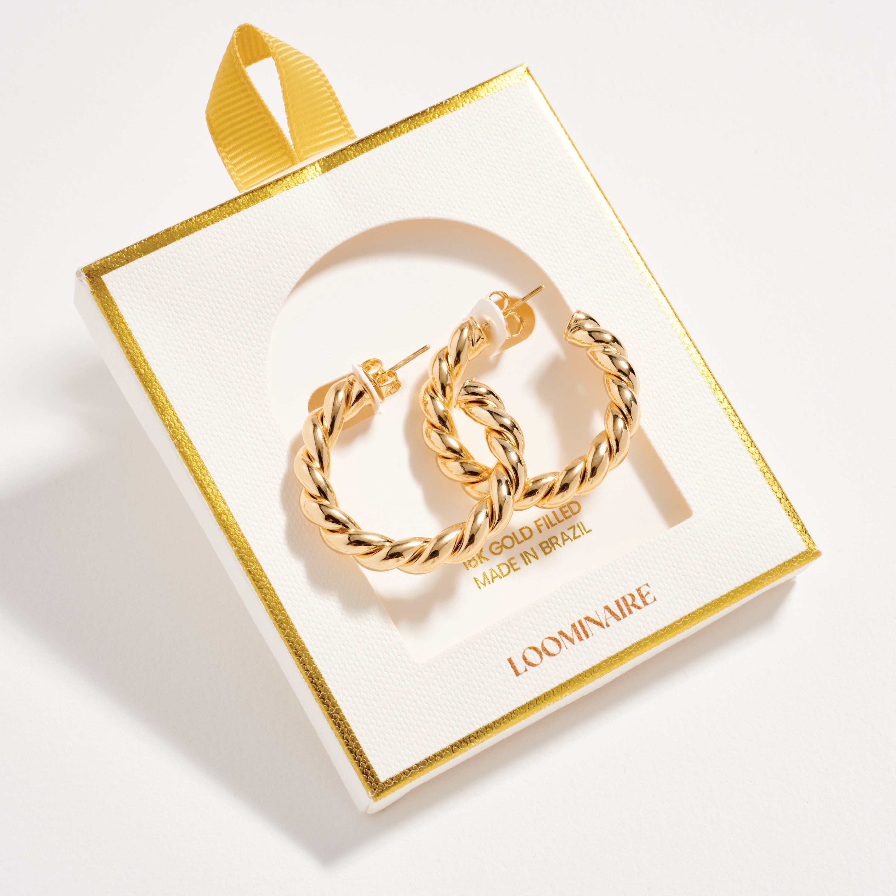 Gold Filled Rope Hoop Earrings – 30mm, 35mm, 45mm