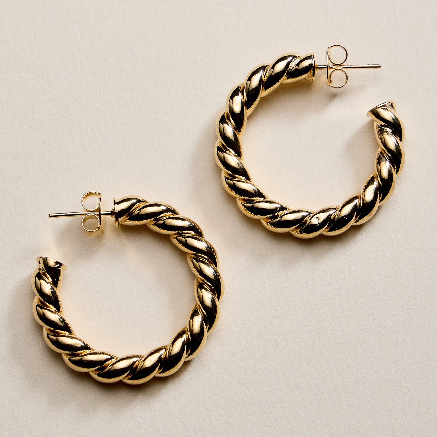 Gold Filled Rope Hoop Earrings – 30mm, 35mm, 45mm