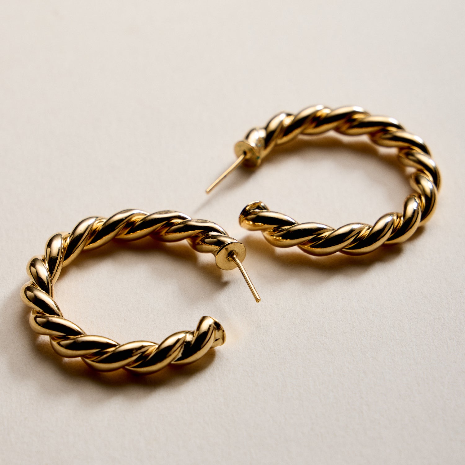 Gold Filled Rope Hoop Earrings – 30mm, 35mm, 45mm