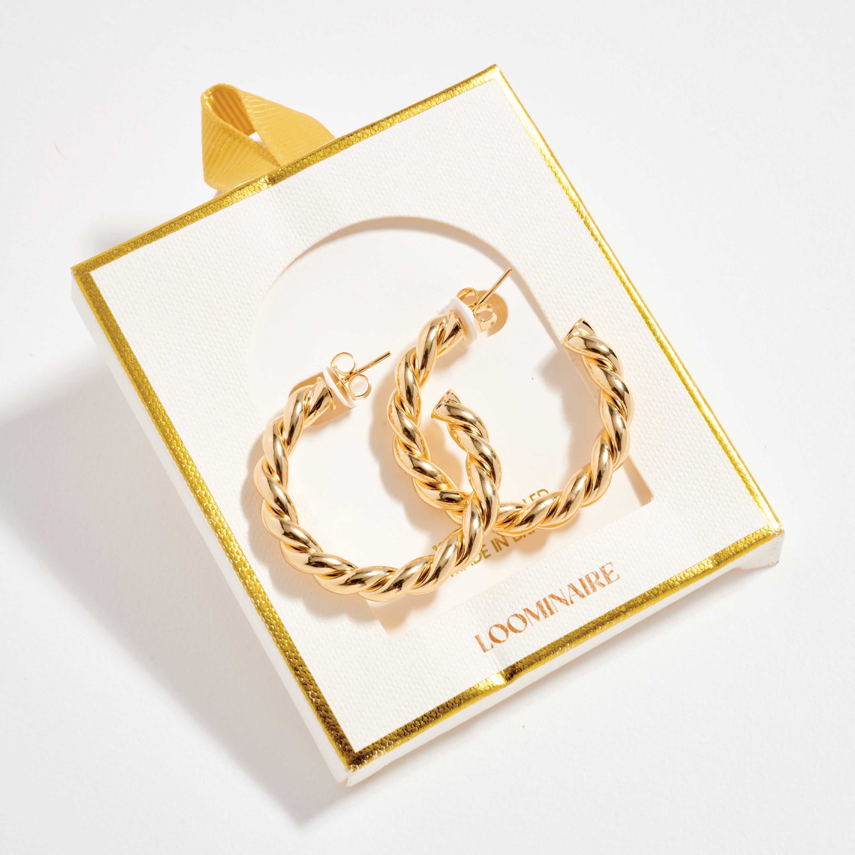 Gold Filled Rope Hoop Earrings – 30mm, 35mm, 45mm