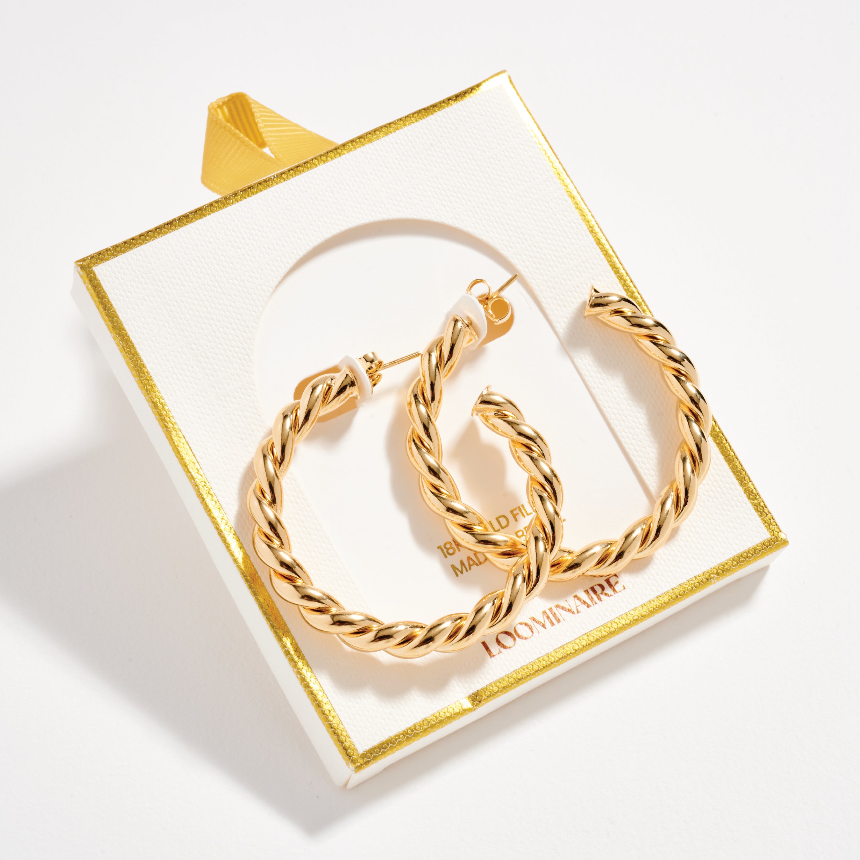 Gold Filled Rope Hoop Earrings – 30mm, 35mm, 45mm