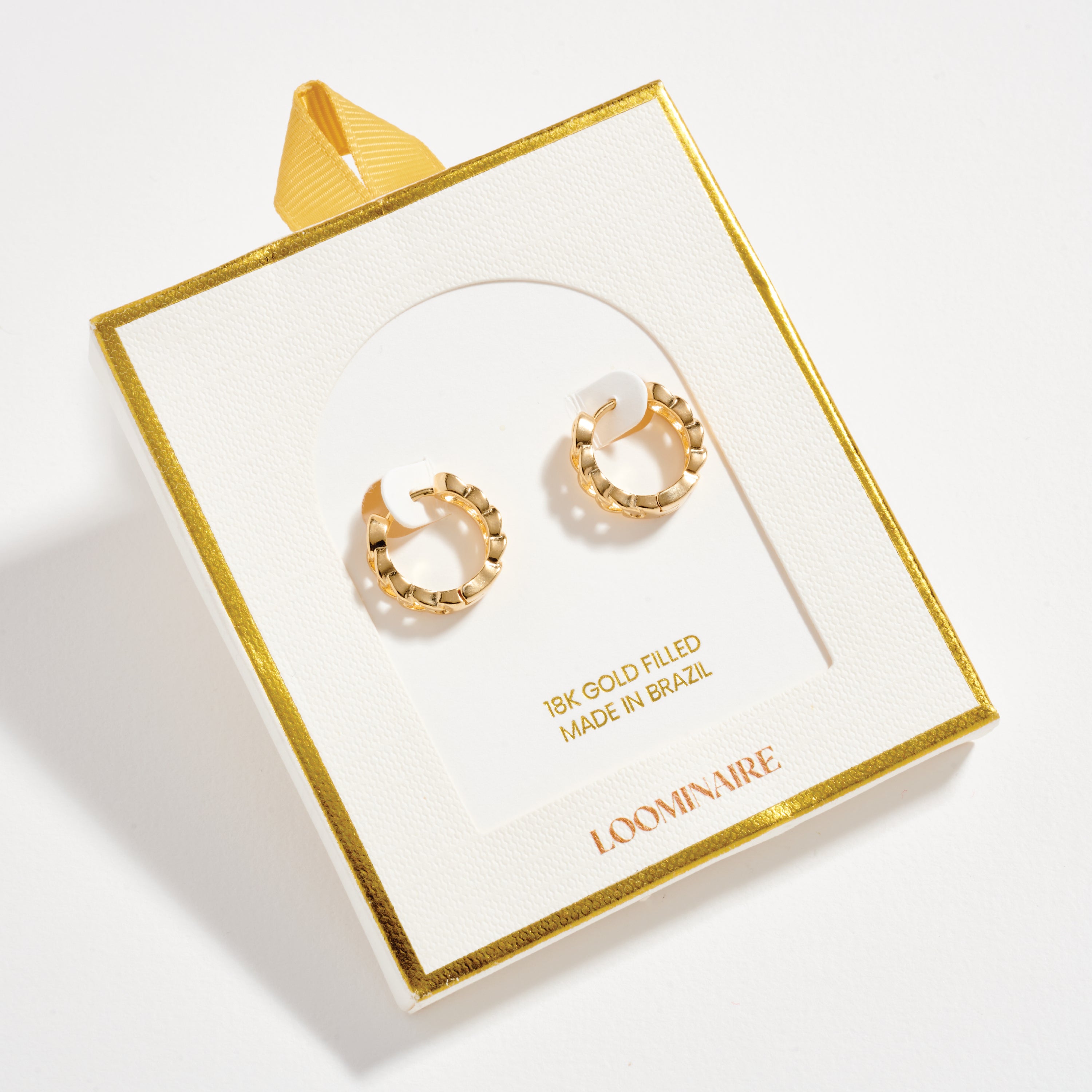 Gold Filled Chain Link Hoop Earrings