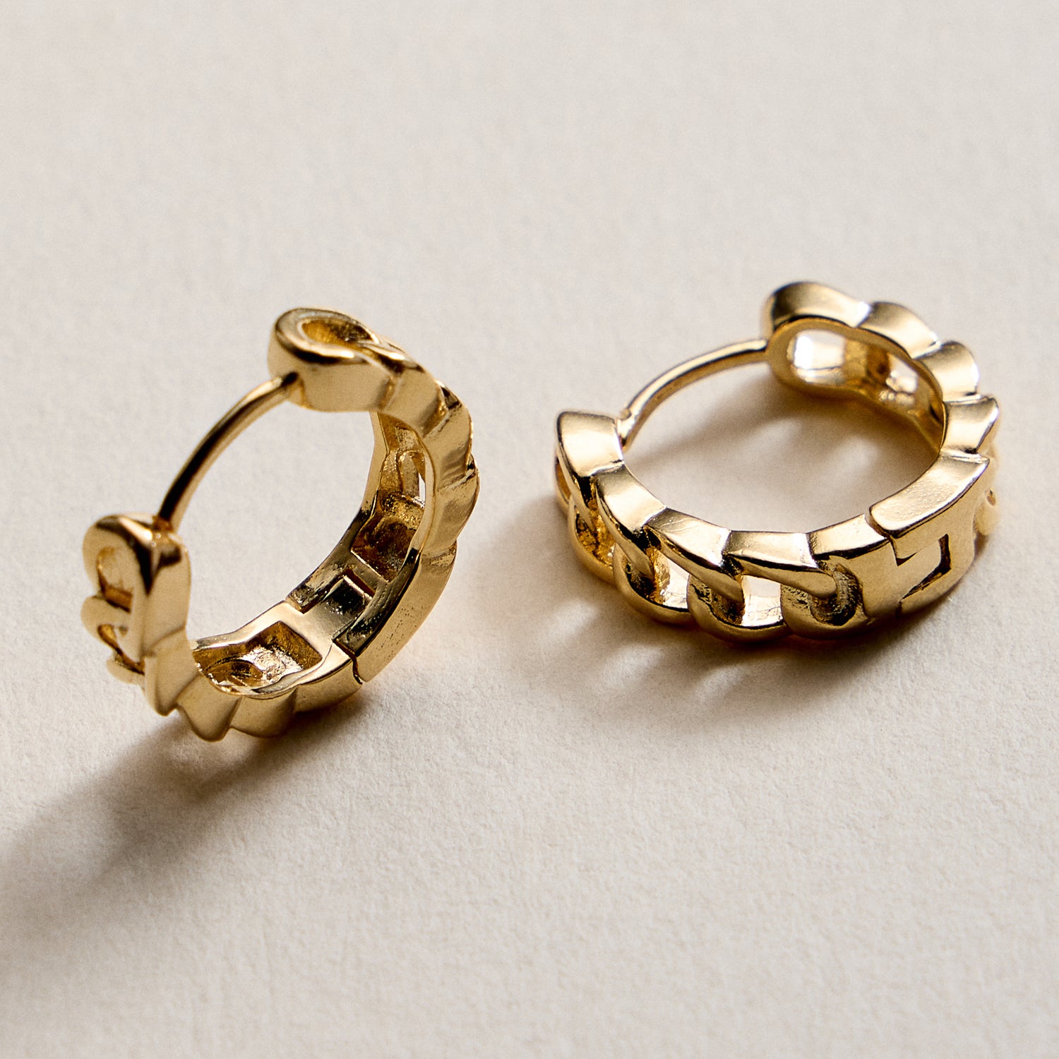 Gold Filled Chain Link Hoop Earrings