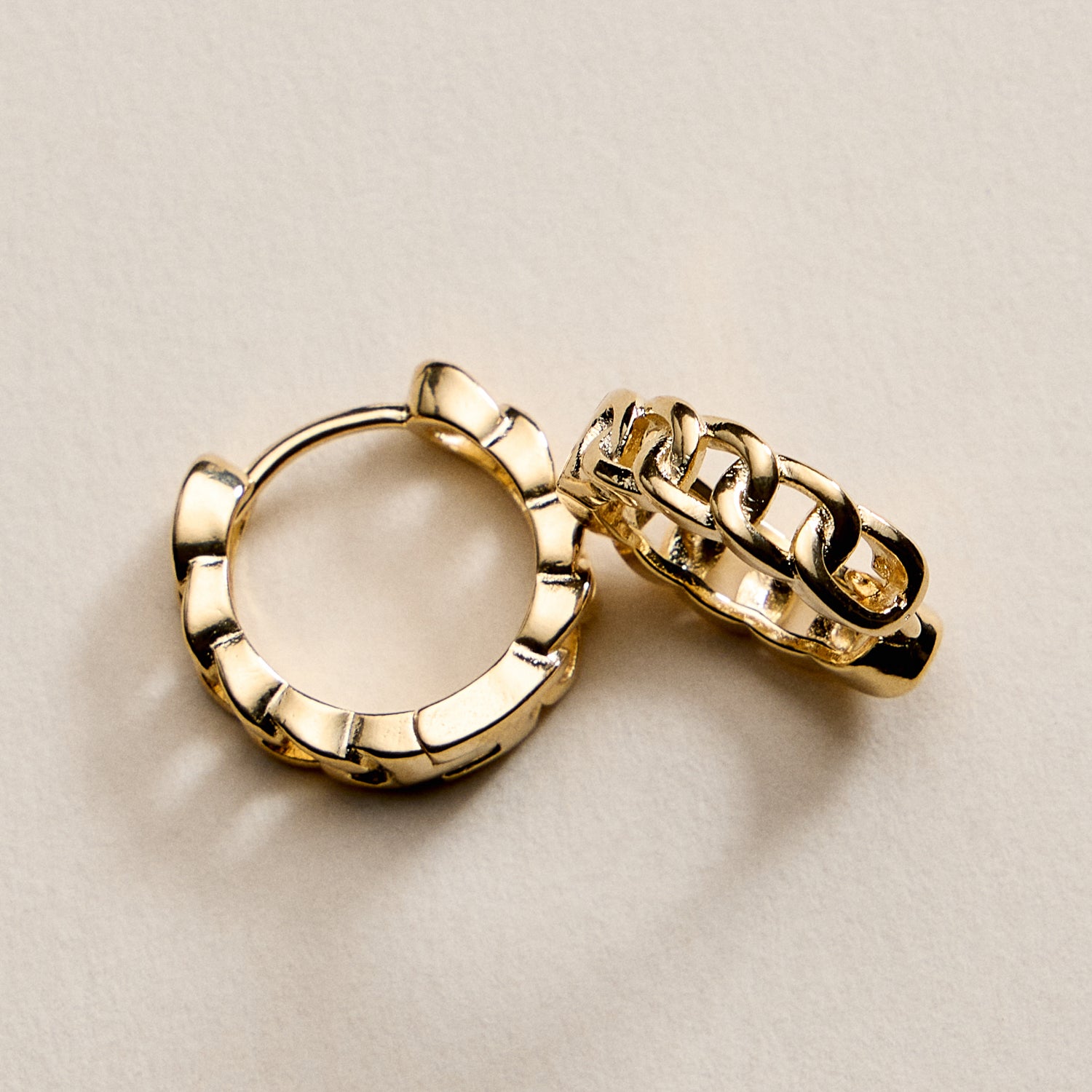 Gold Filled Chain Link Hoop Earrings