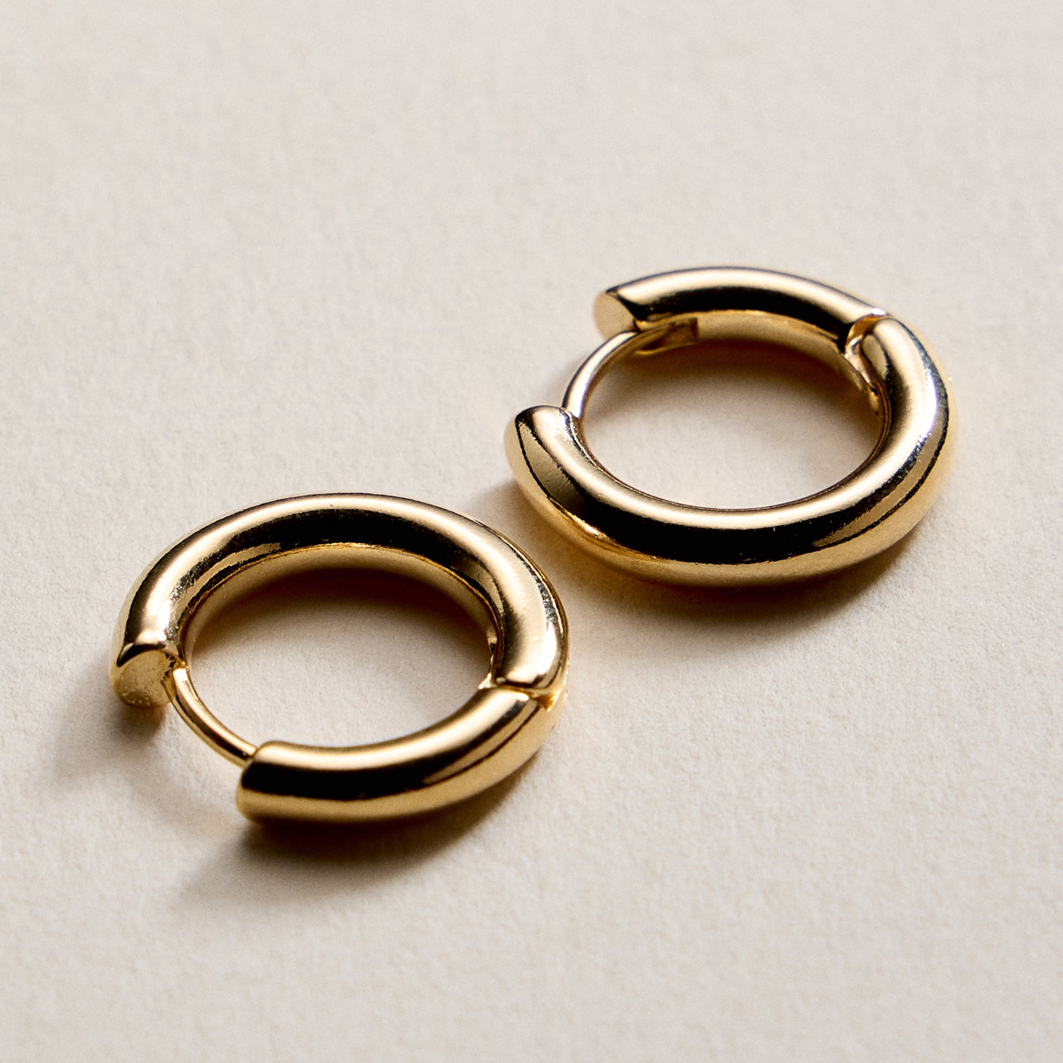 Gold Filled Thick Huggie Hoop Earrings