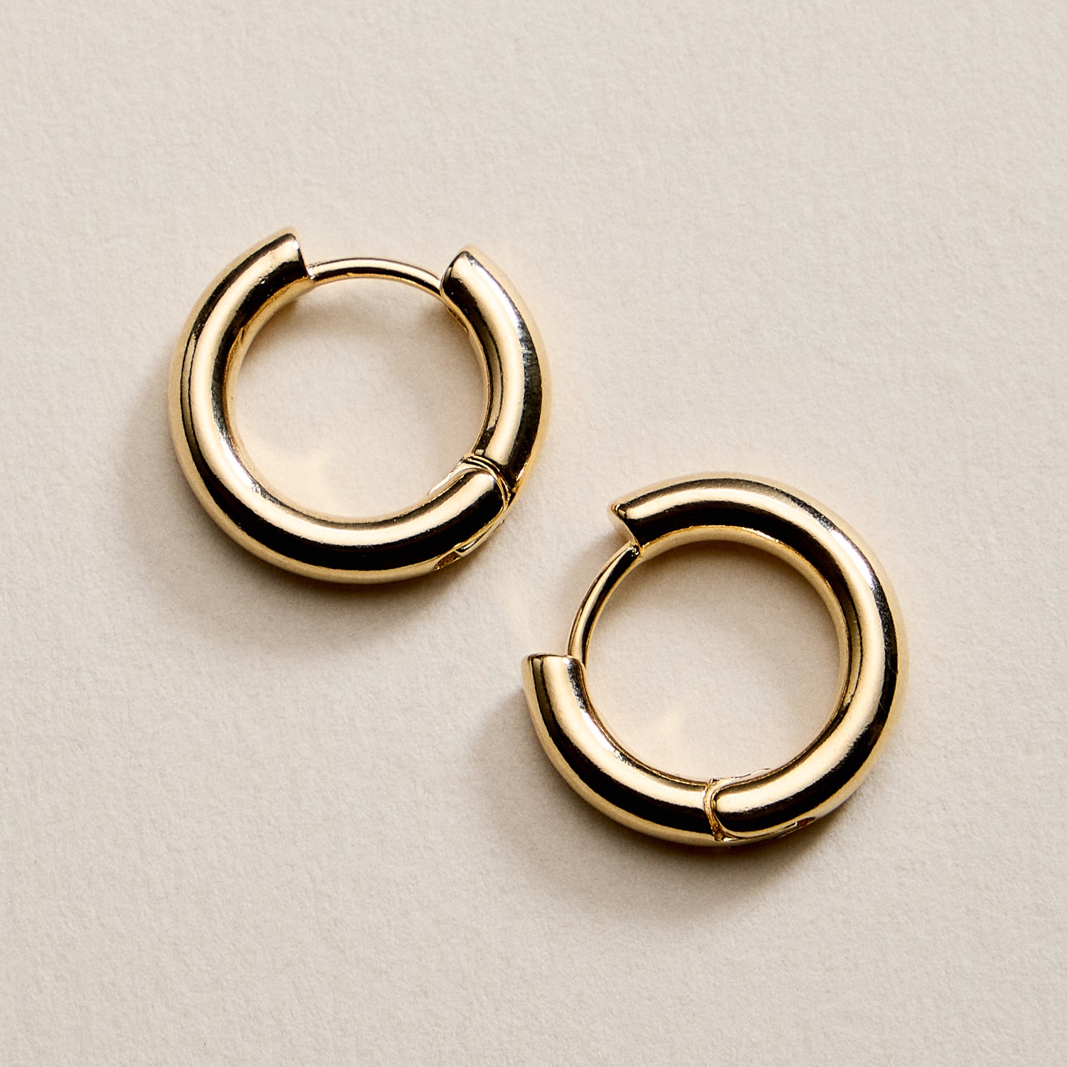 Gold Filled Thick Huggie Hoop Earrings