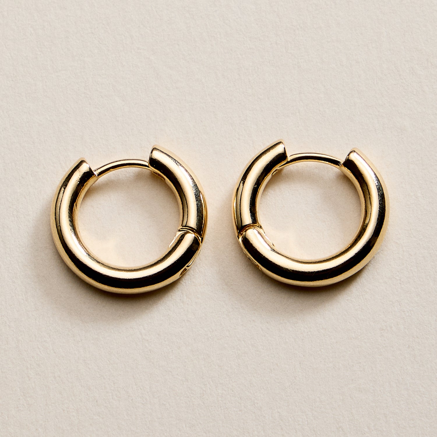 Gold Filled Thick Huggie Hoop Earrings