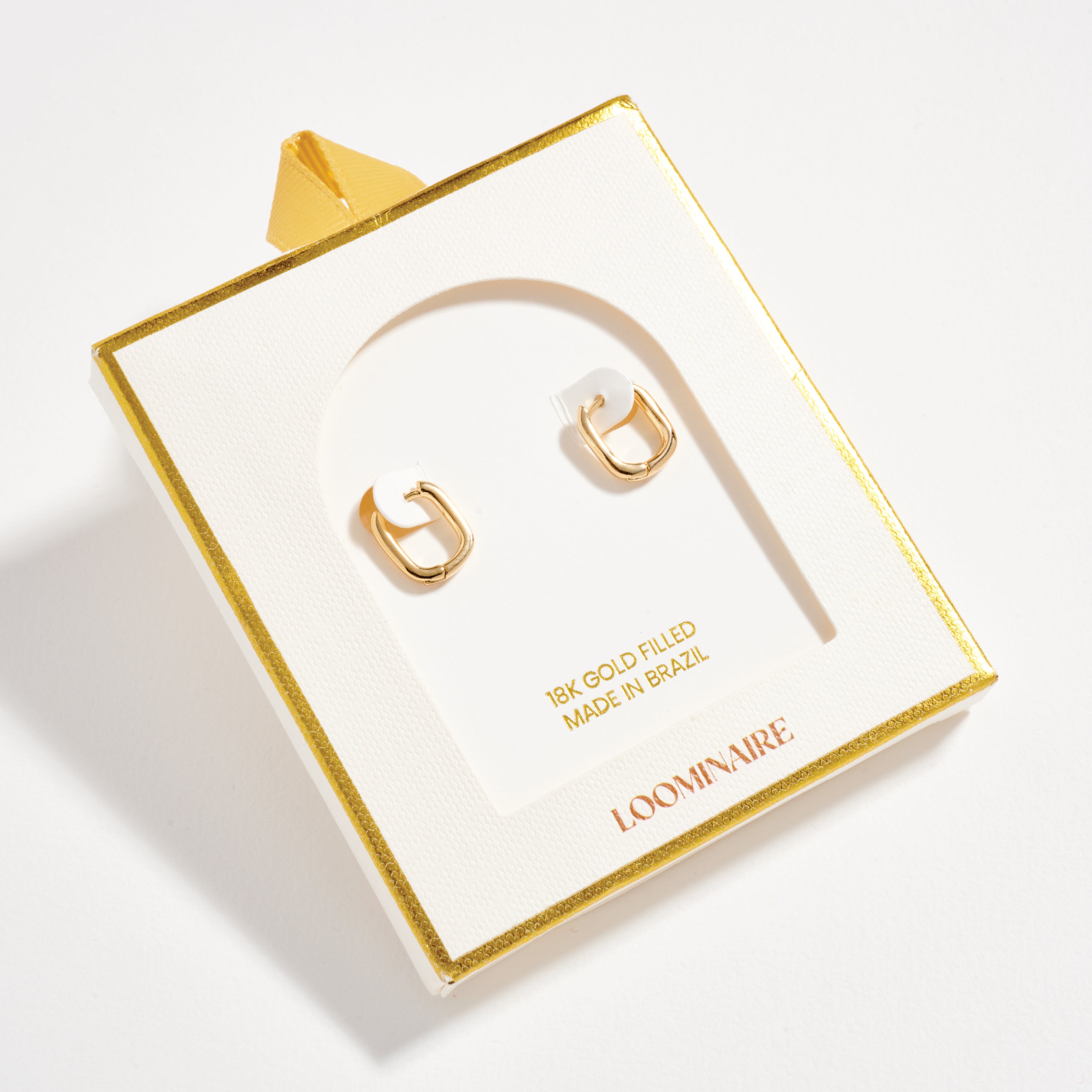 Gold Filled Square Huggie Hoop Earrings