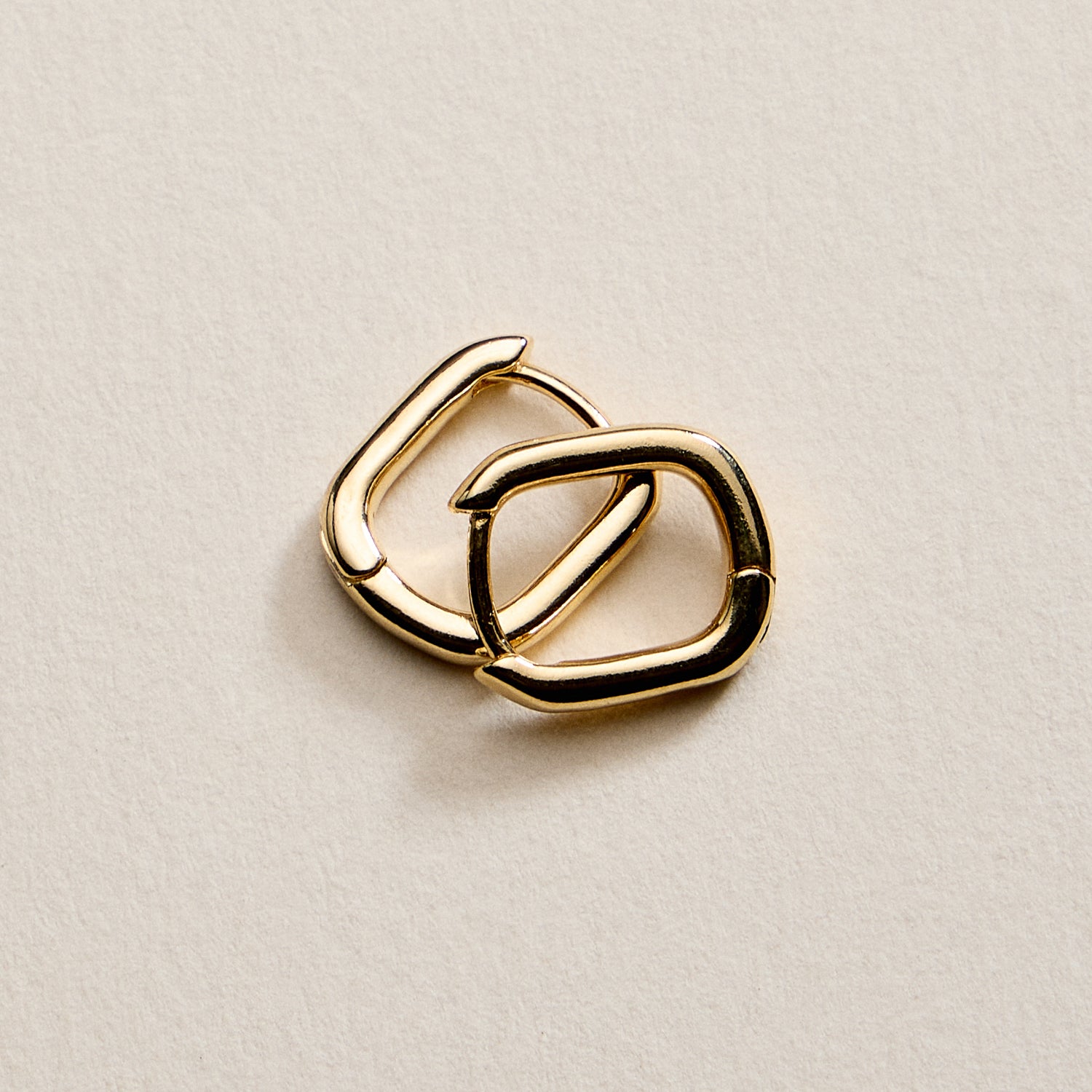 Gold Filled Square Huggie Hoop Earrings – Small Chunky Hoops