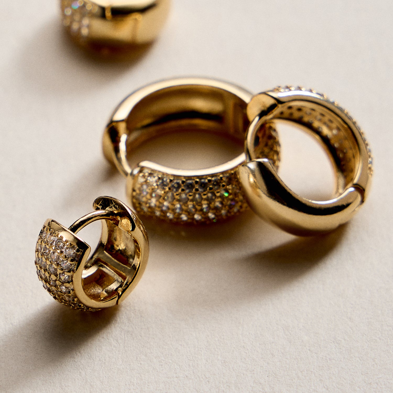 Gold Filled Crystal Hoop Earrings