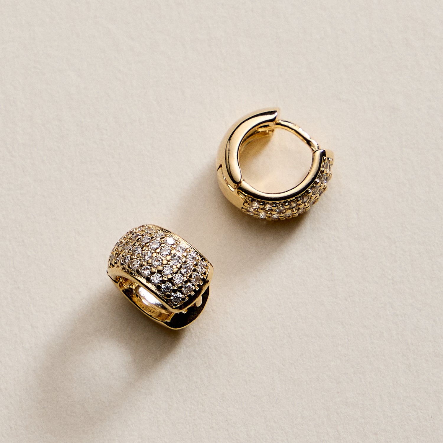 Gold Filled Small Crystal Hoop Earrings