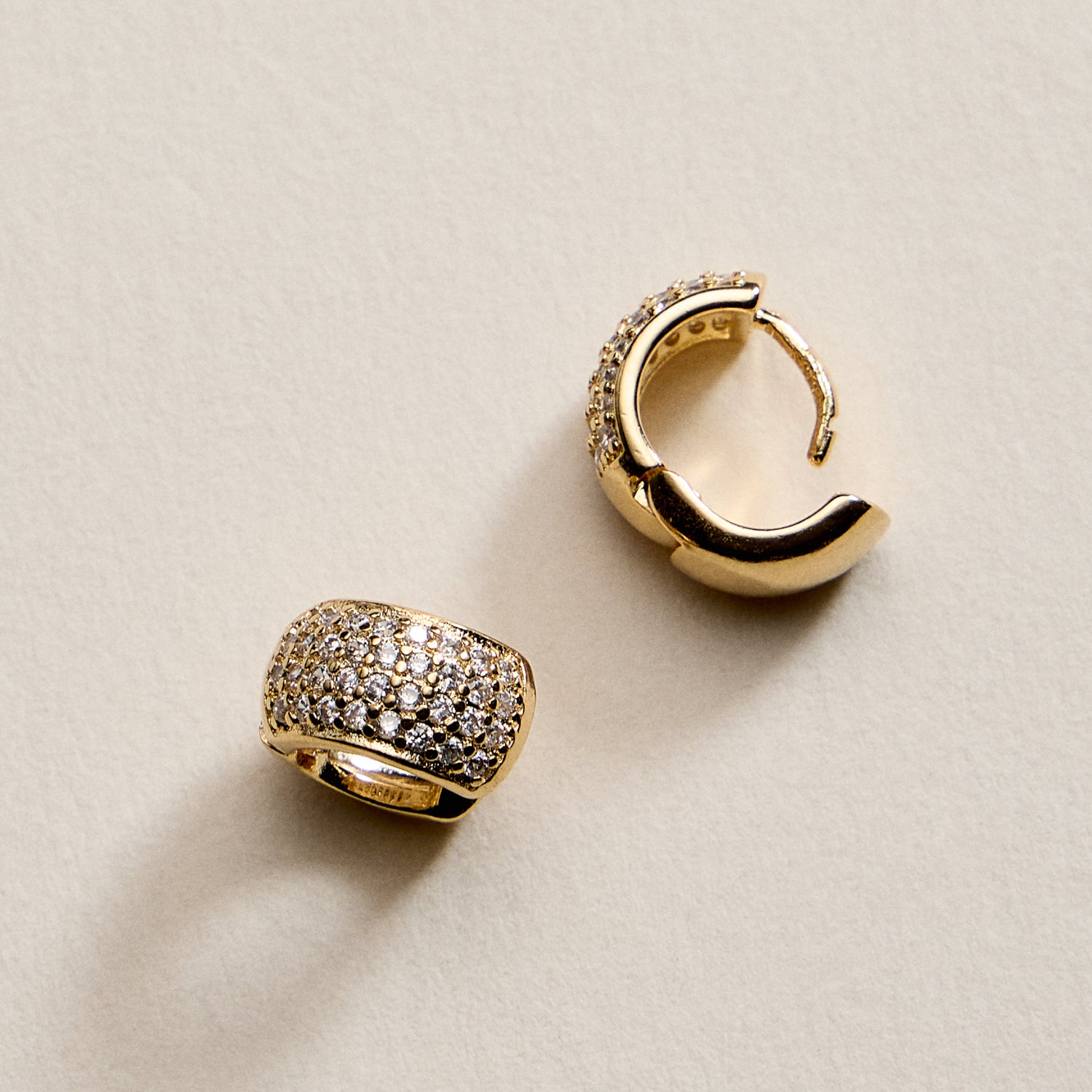 Gold Filled Small Crystal Hoop Earrings