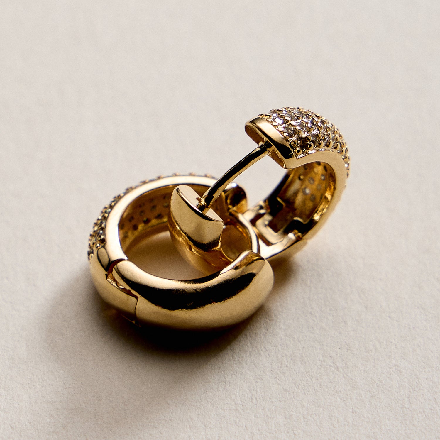 Gold Filled Medium Crystal Hoop Earrings