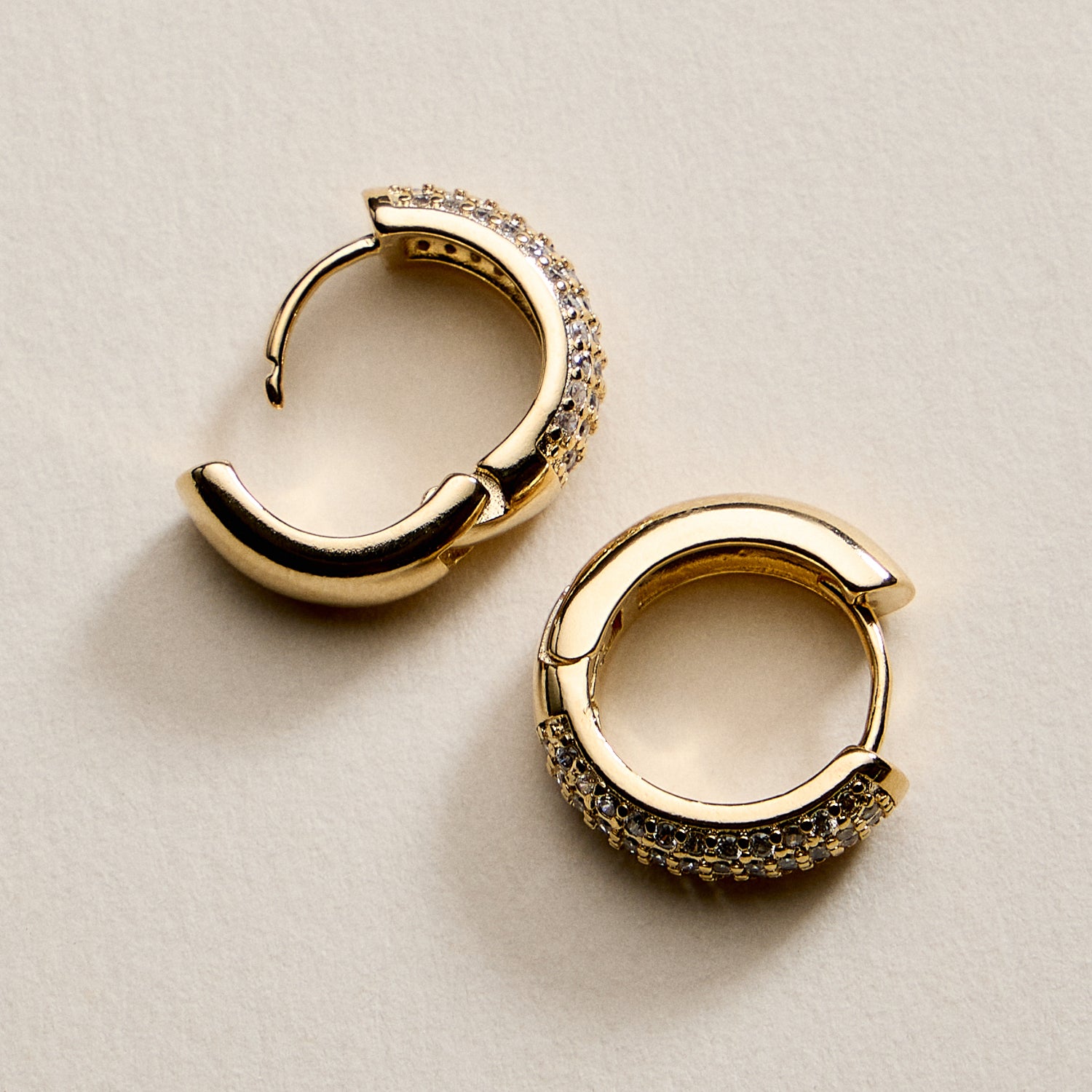Gold Filled Medium Crystal Hoop Earrings