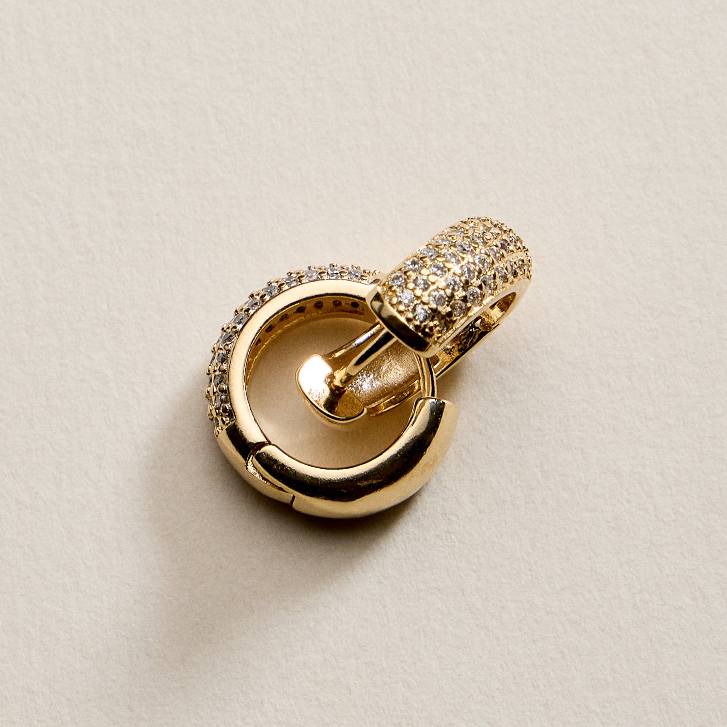 Gold Filled Medium Crystal Hoop Earrings
