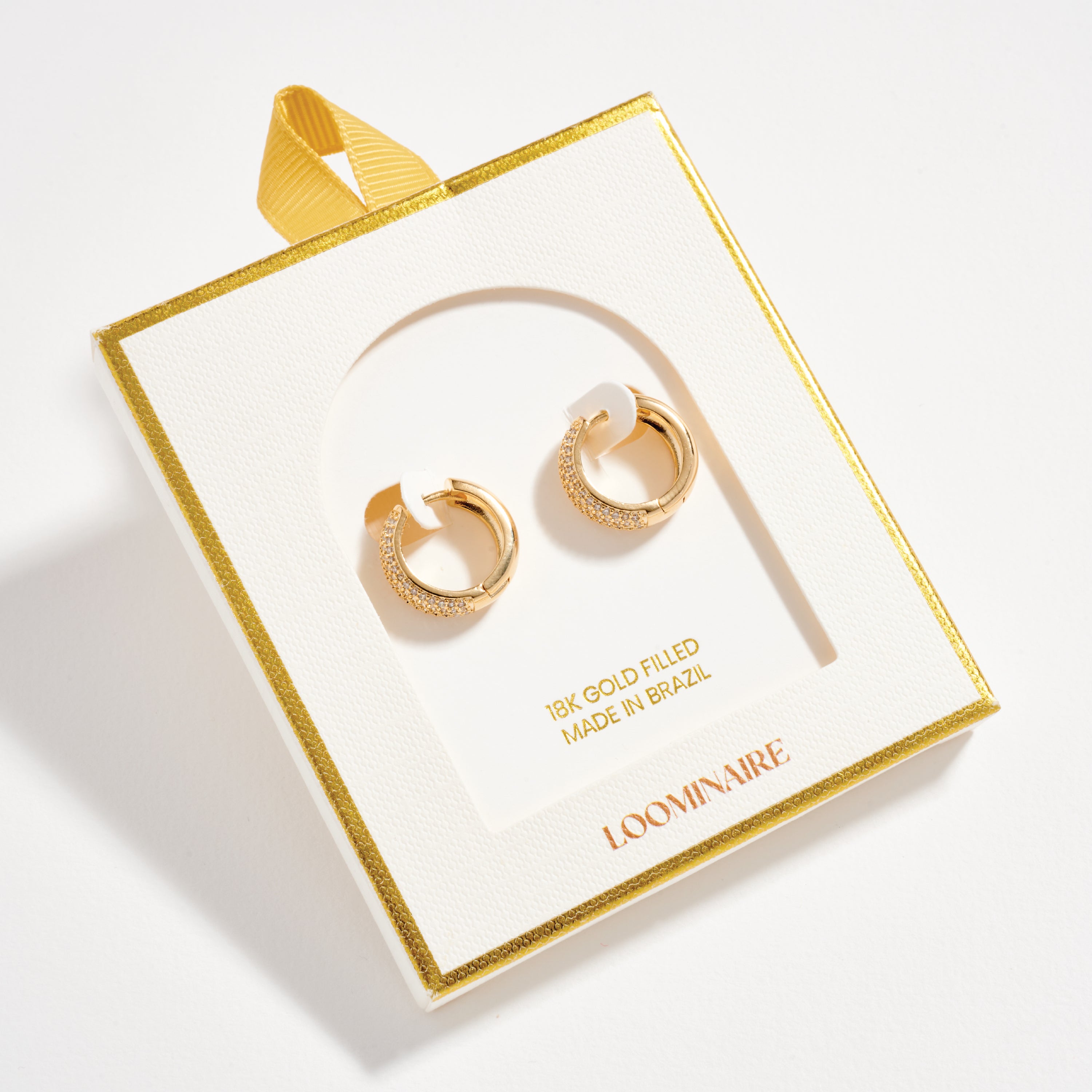 Gold Filled Crystal Hoop Earrings