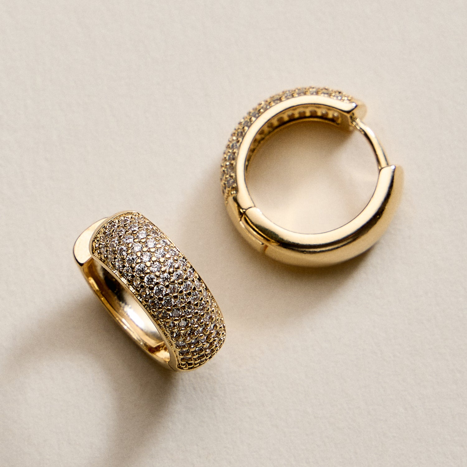 Gold Filled Large Crystal Hoop Earrings