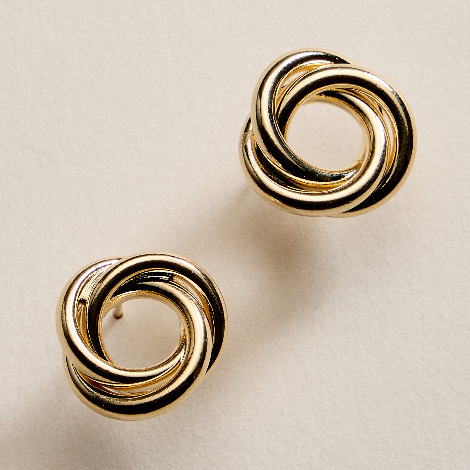 Gold Filled Love Knot Stud Earrings