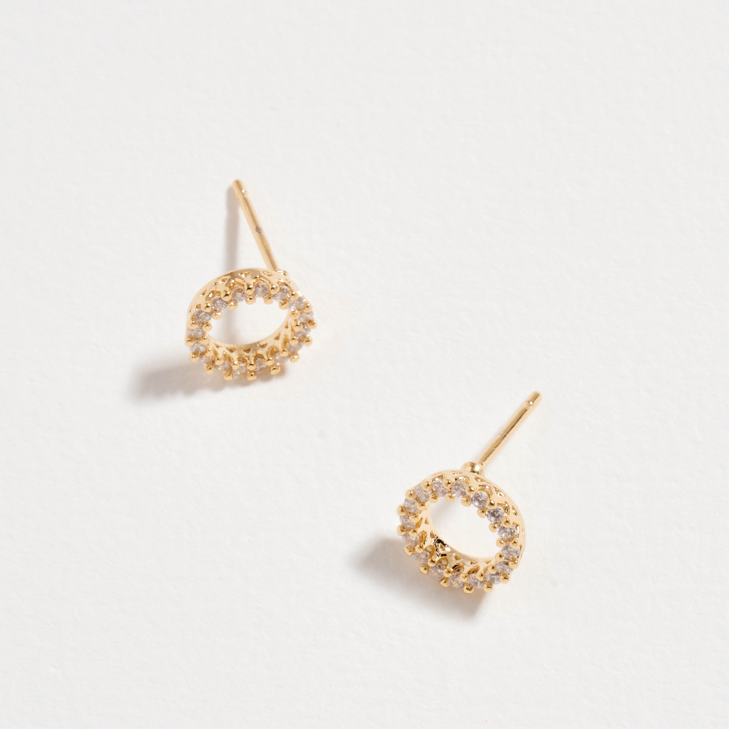18K Gold Filled Open Circle Stud Earrings
