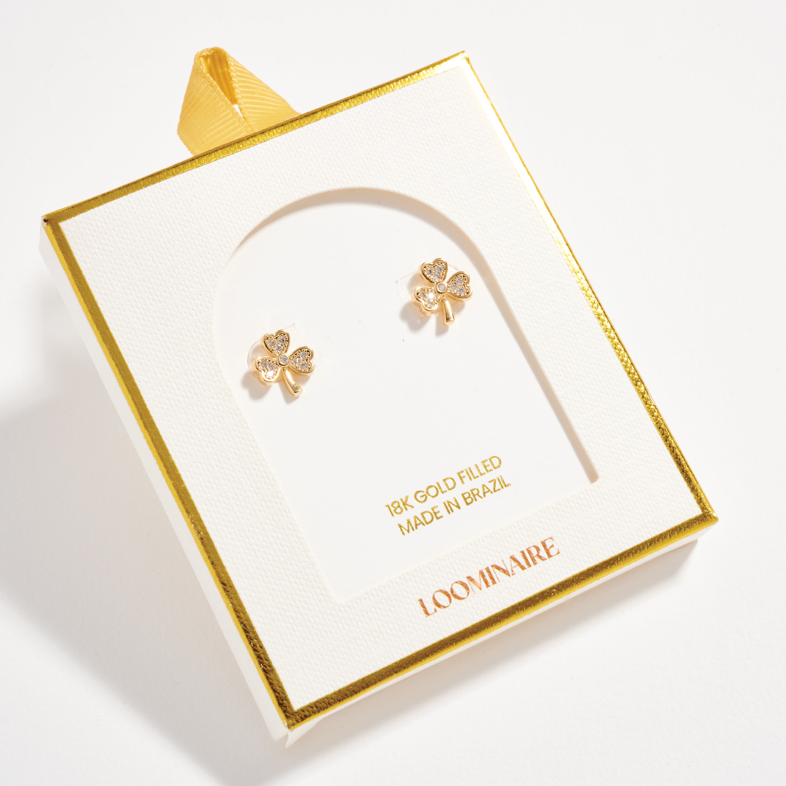 Gold Filled Cubic Zirconia Petal Stud Earrings