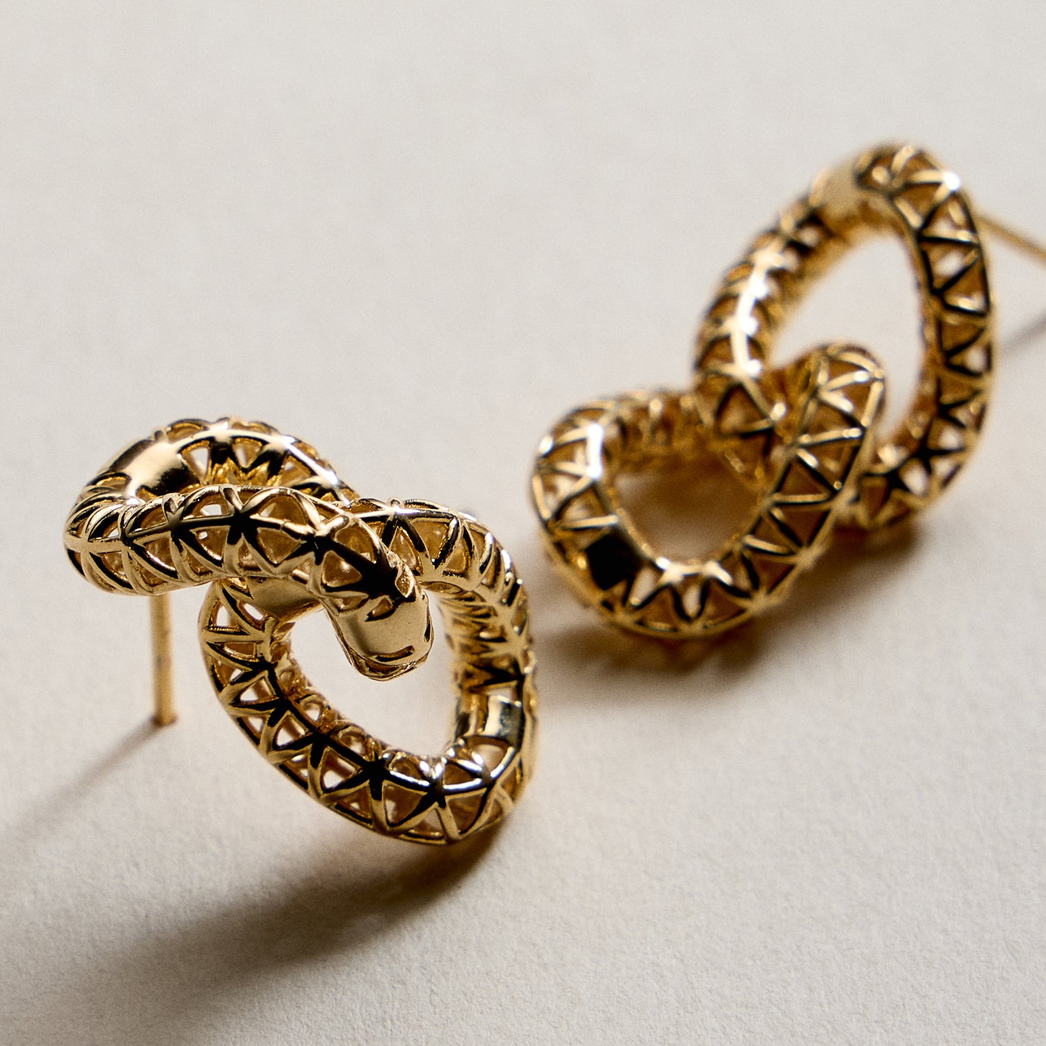 Gold Filled Textured Double Loop Earrings